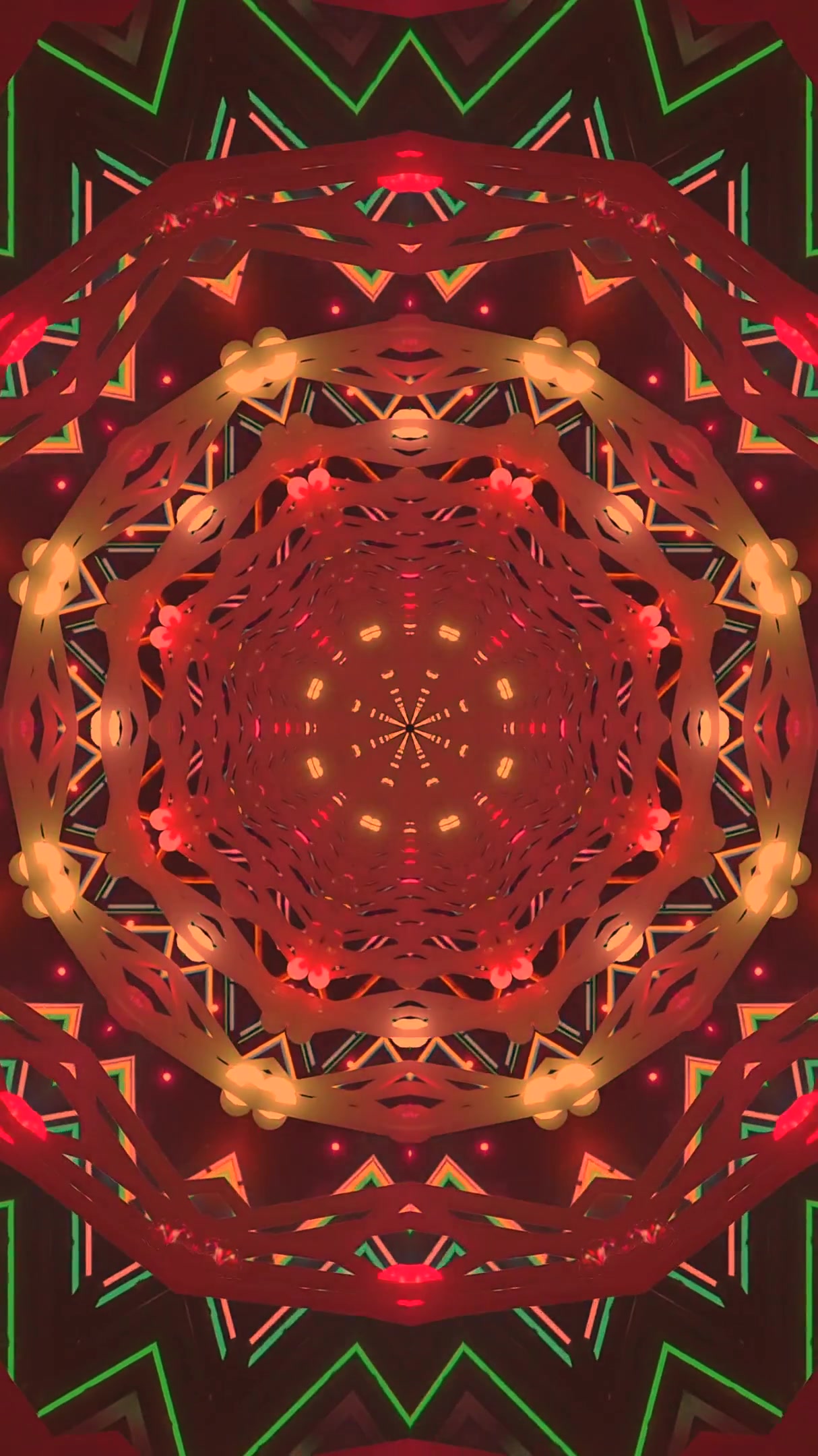 Seamless tunnel video loop with vibrant colors and patterns creating a captivating digital motion experience