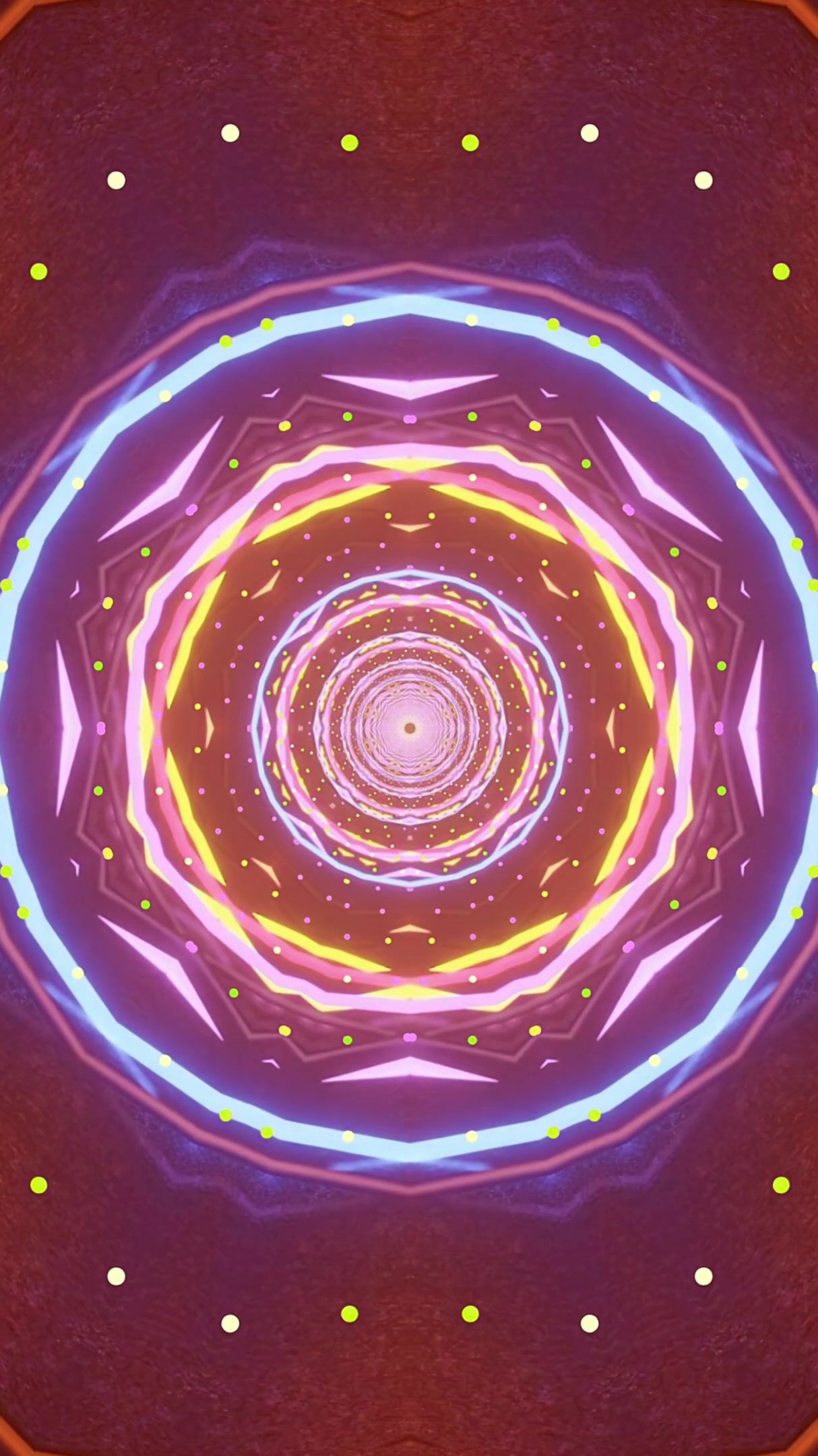 Colorful tunnel video loop creating a mesmerizing visual experience for screensaver usage with seamless transitions and dynamic patterns