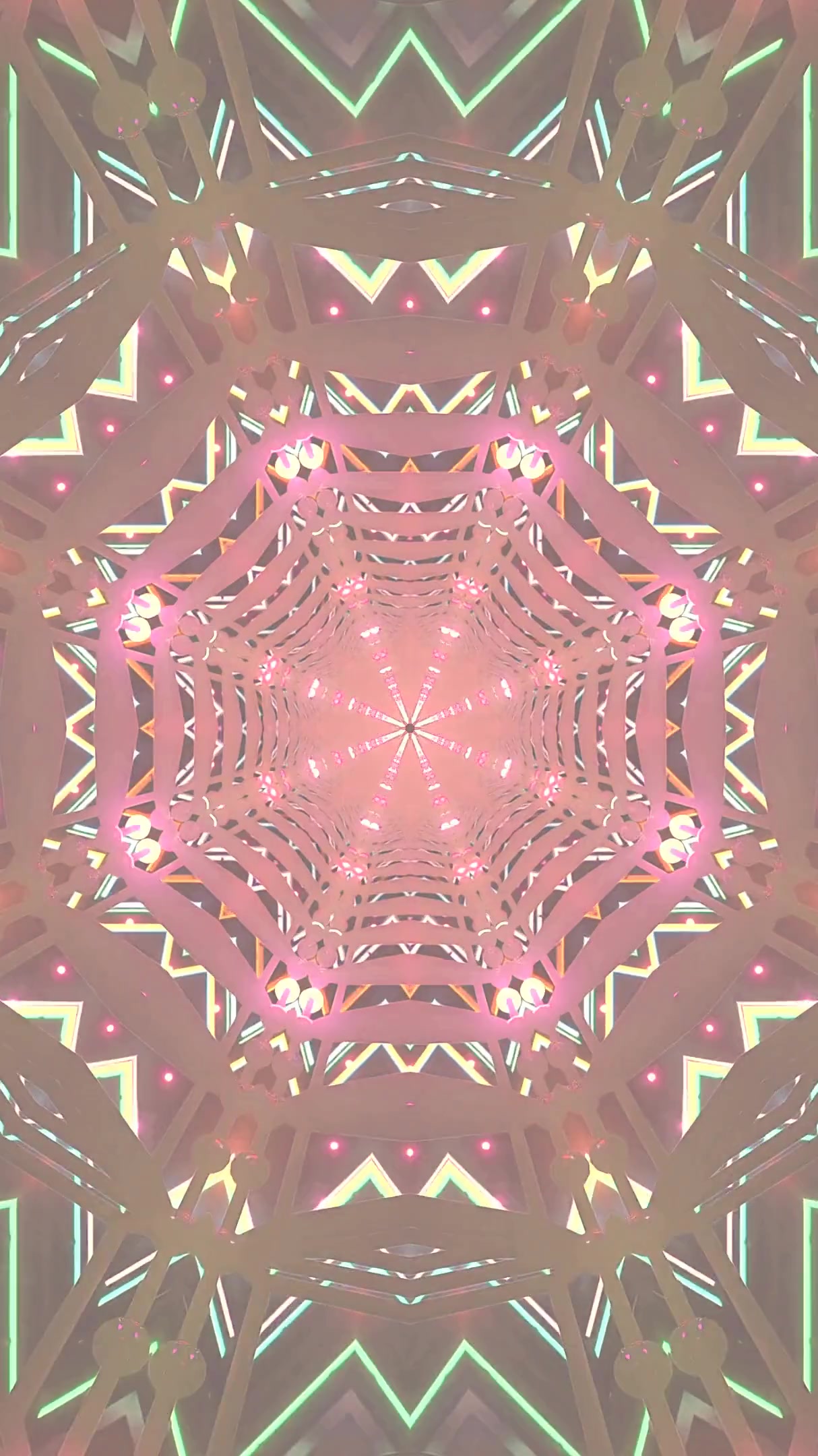 Seamless tunnel visual loop for screensaver with vibrant colors a