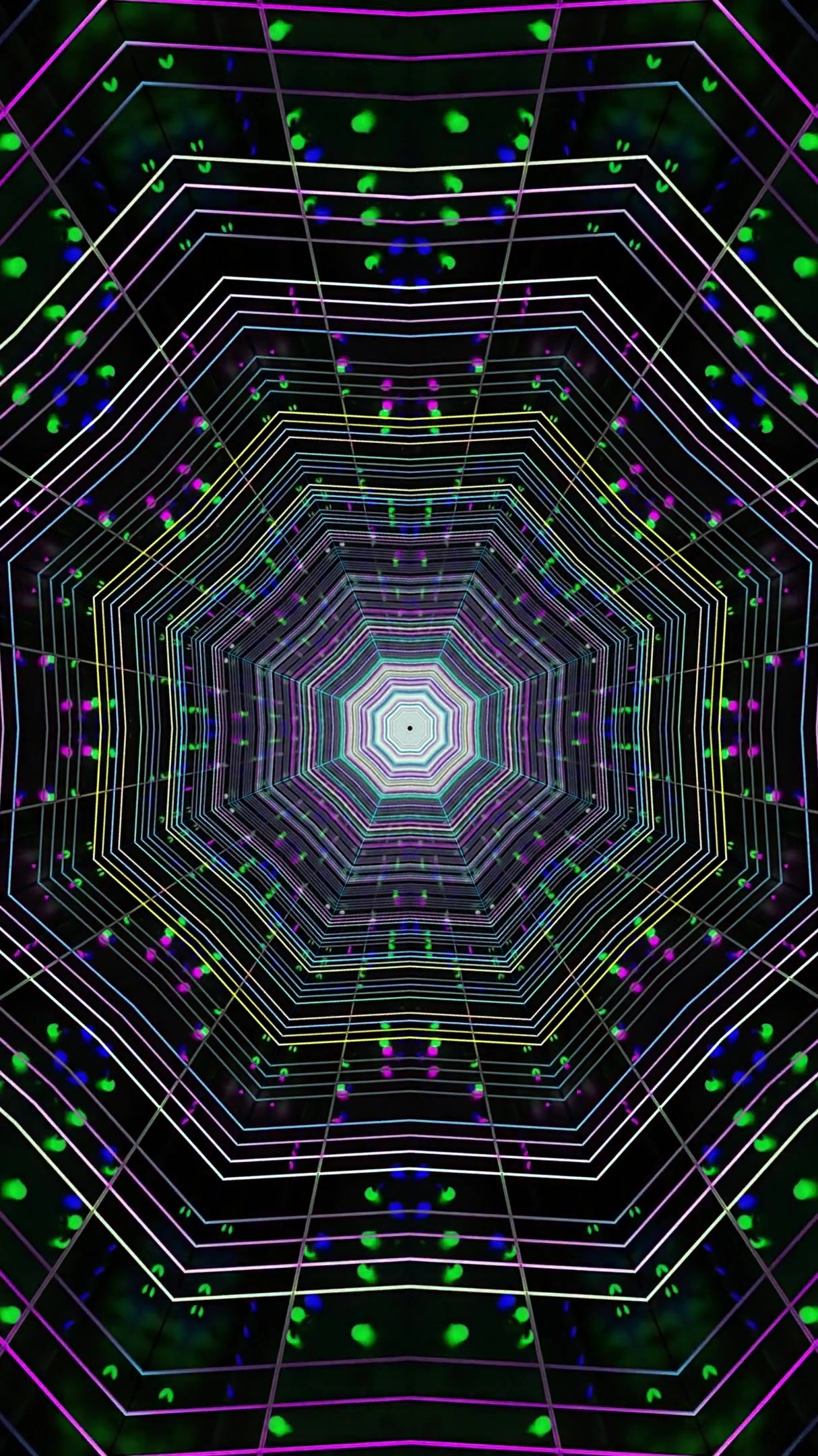 Seamless tunnel video vj loop creates mesmerizing light display for screensaver enjoyment