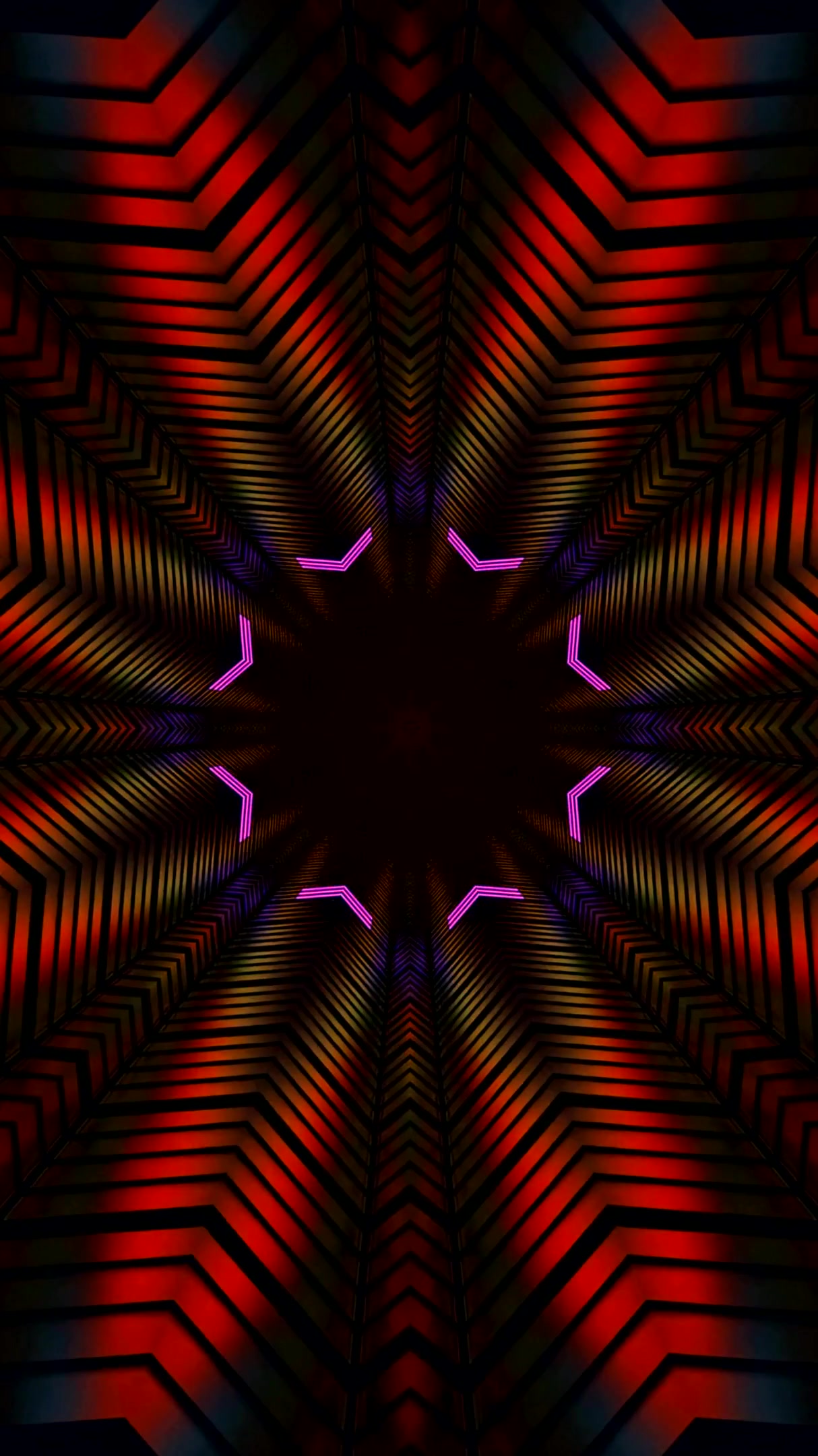 Vibrant tunnel animation creates a mesmerizing seamless looping v