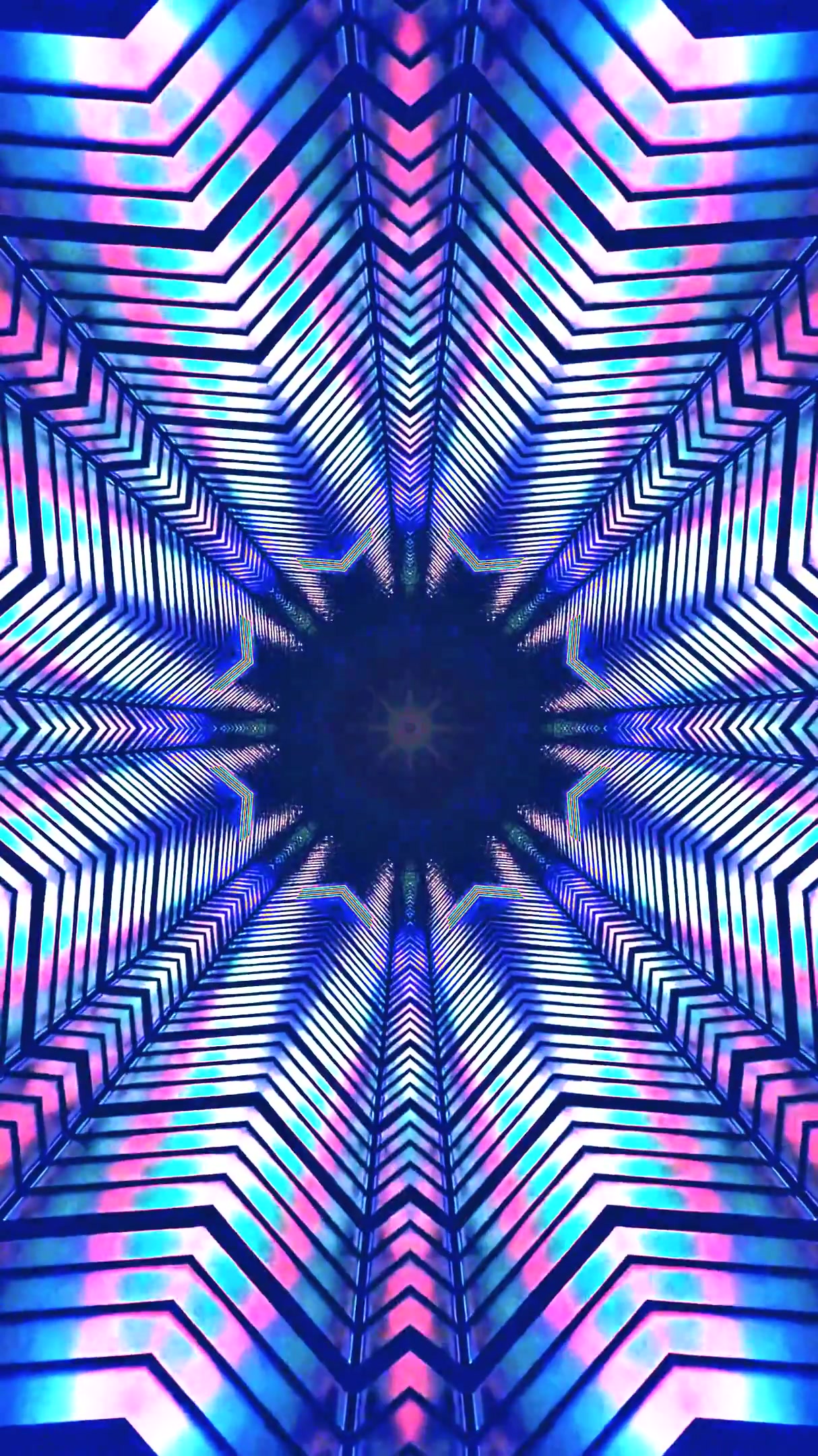 Visual journey through colorful tunnel with seamless looping effect for immersive experience