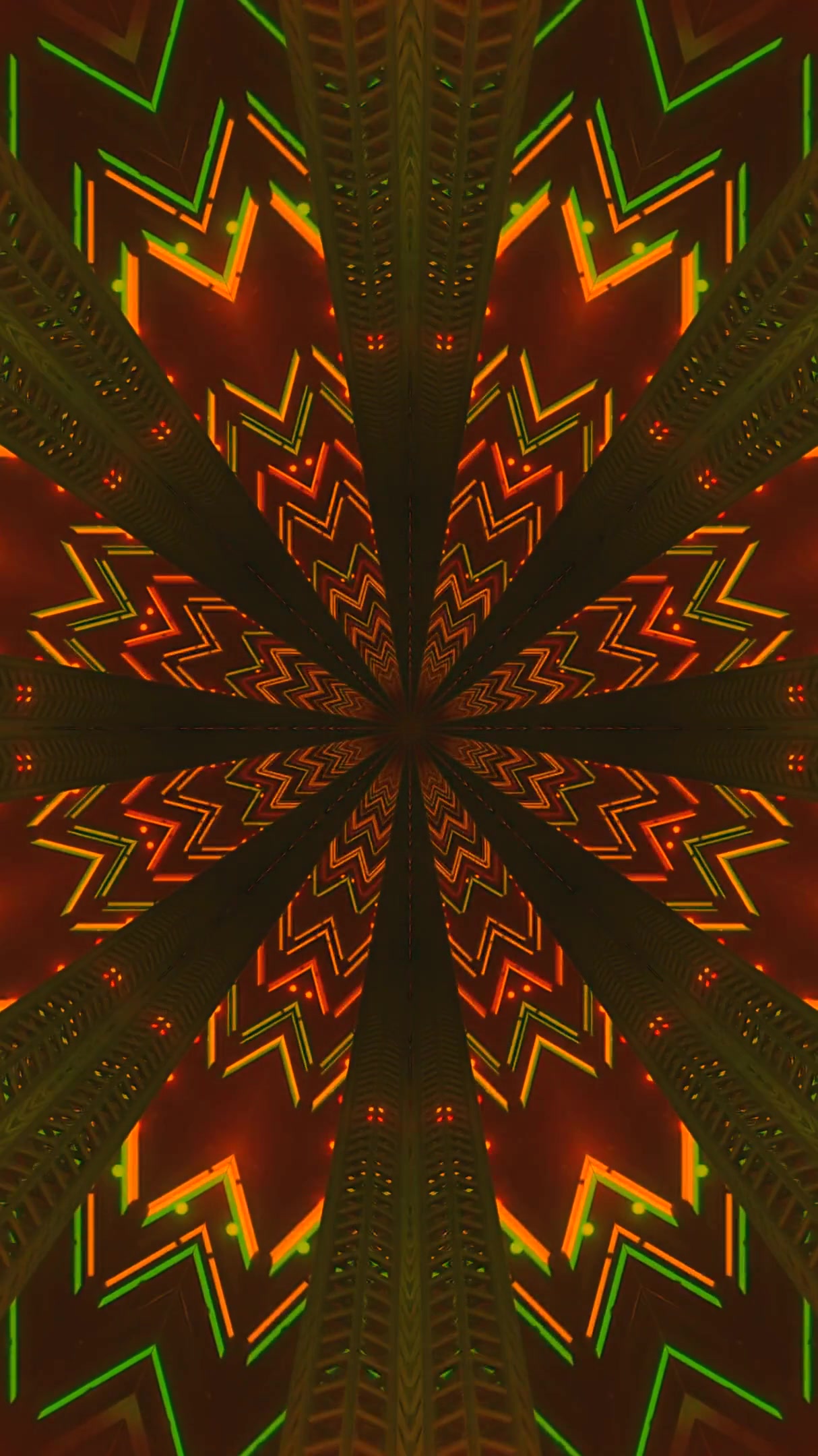 Seamless tunnel video vj loop screensaver with vibrant colors and