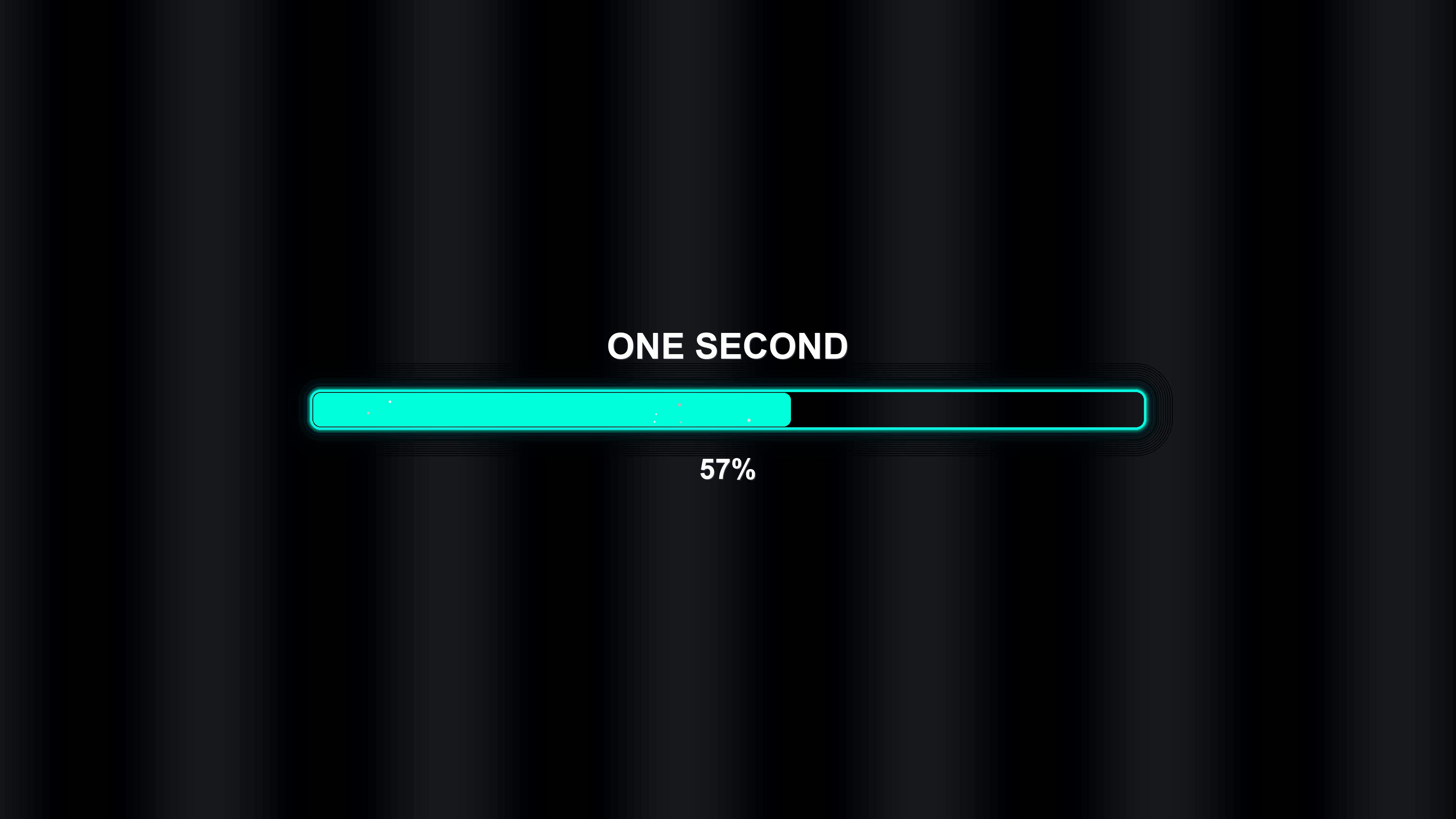 Modern progressbar animation with vibrant colors showing completion status within one second timeframe