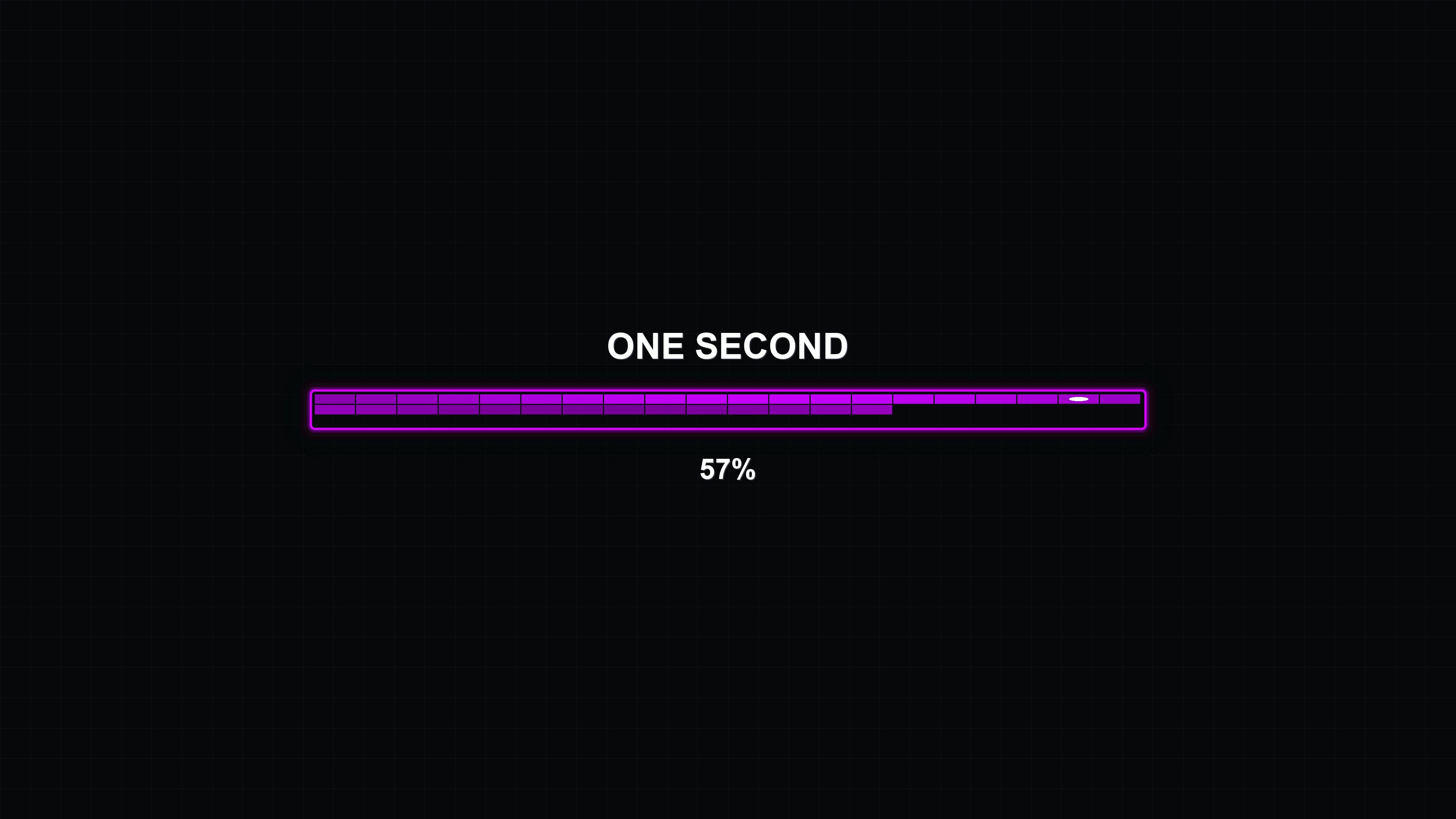 Progress bar animation shows time passing in vibrant colors with smooth transitions and clear display of completion in a simple format