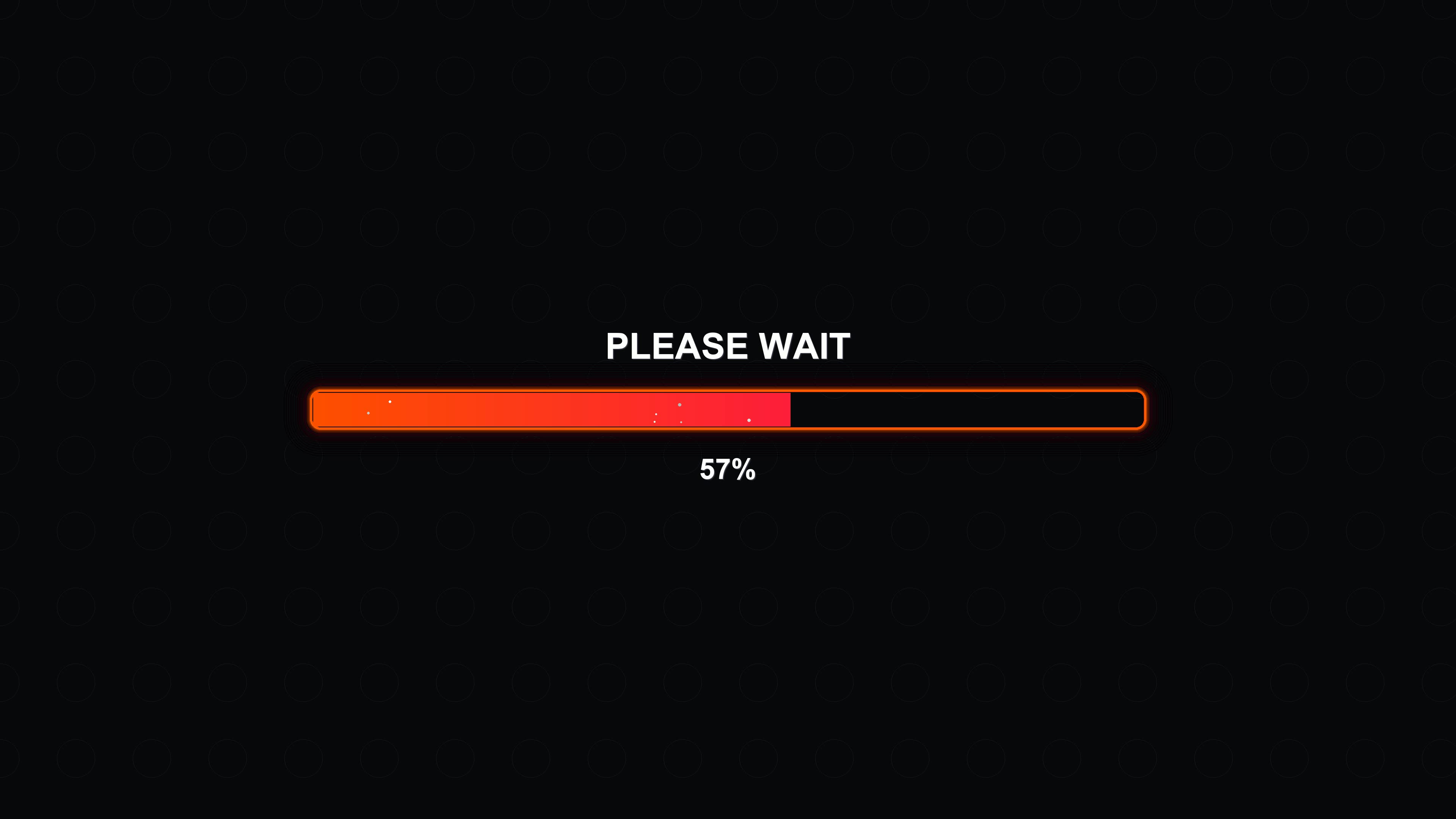 Modern progress bar animation showing vibrant colors with a loading message displayed on a dark background in a simple design