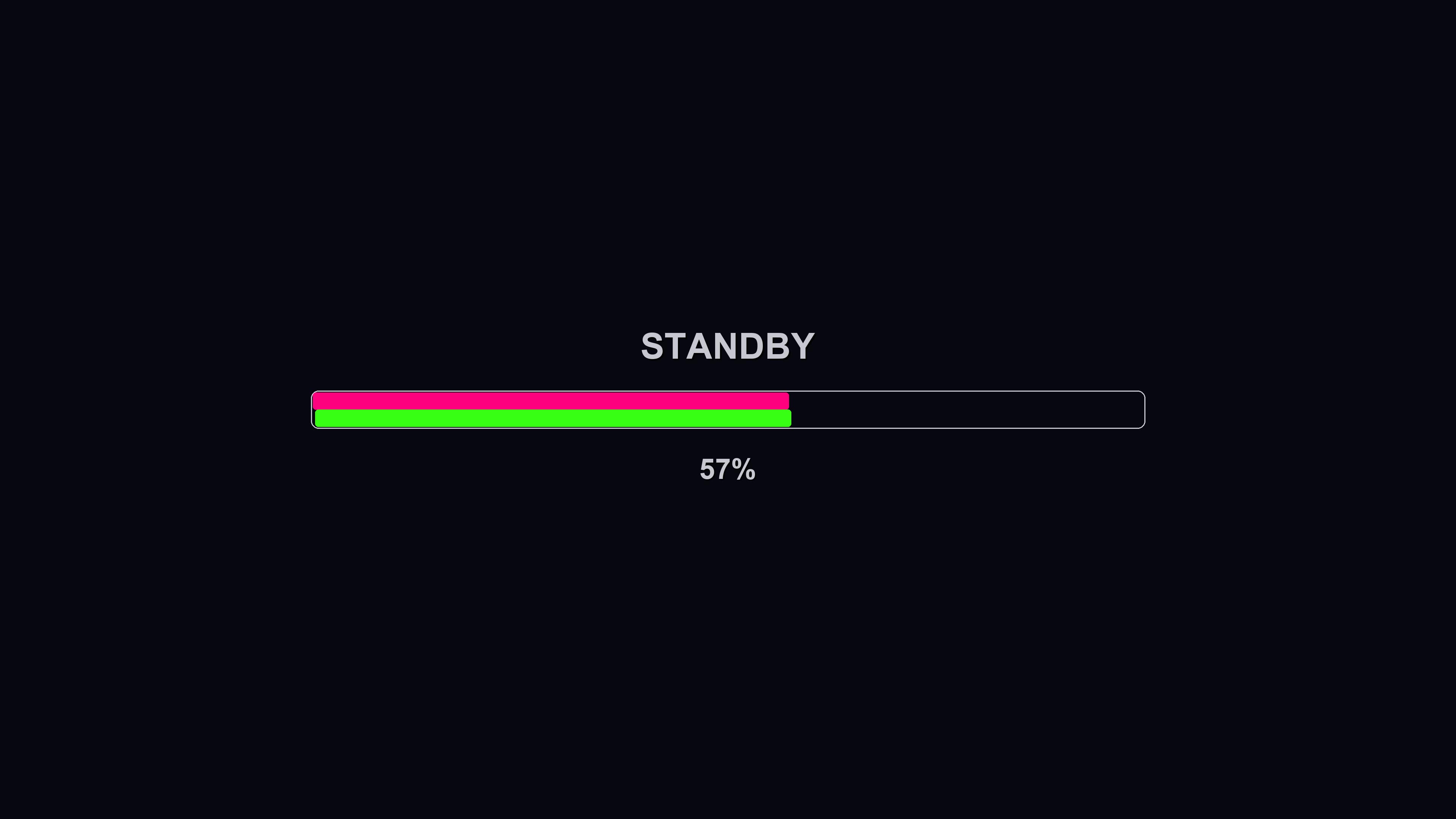 Stylish modern progressbar animation with vibrant colors showing standby status and percentage completion for digital applications