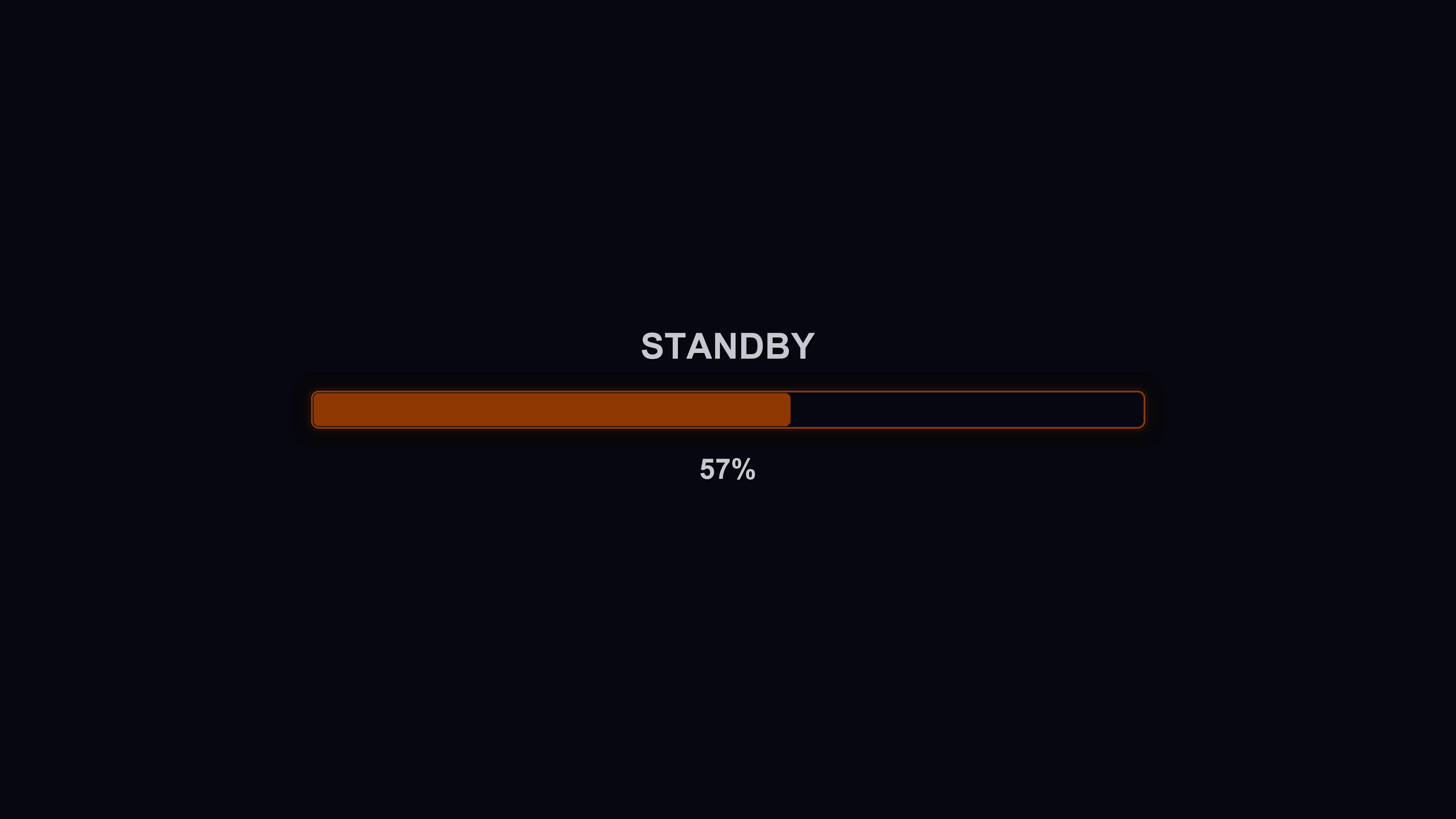 Stylish modern progressbar animation with vibrant colors showing standby mode with percentage completion displayed clearly