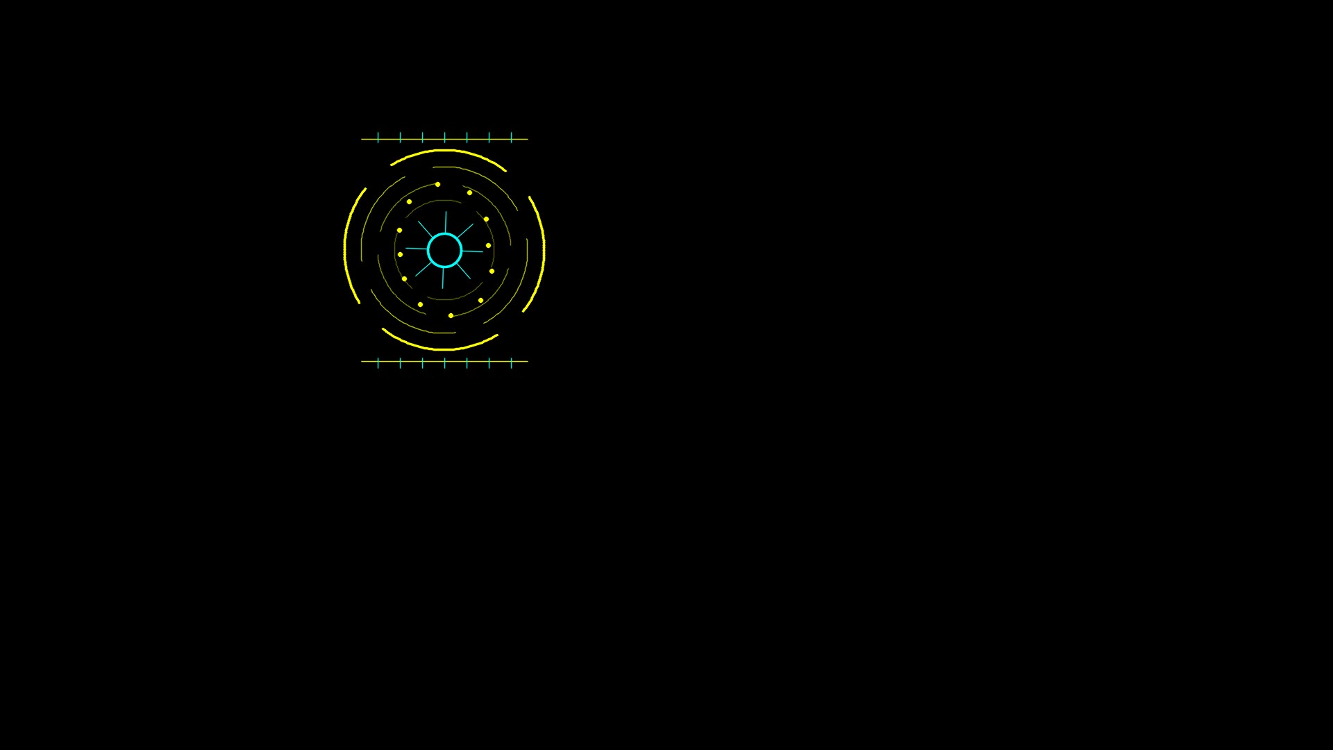 Military GUI war stock footage for science fiction production with HUD animation in dark background