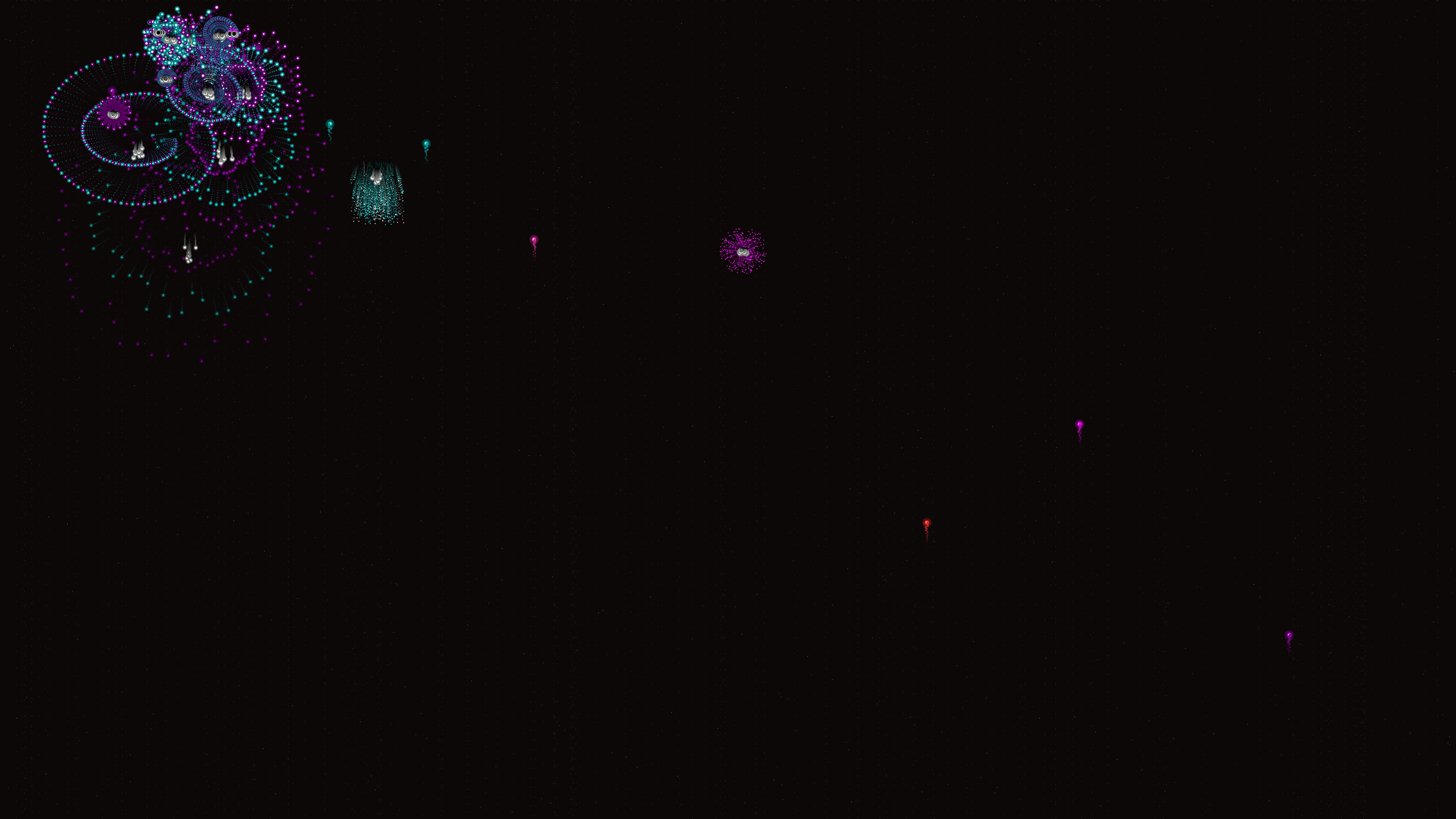 Bright neon glow firework with glitter effect lighting up the night sky during a festive celebration