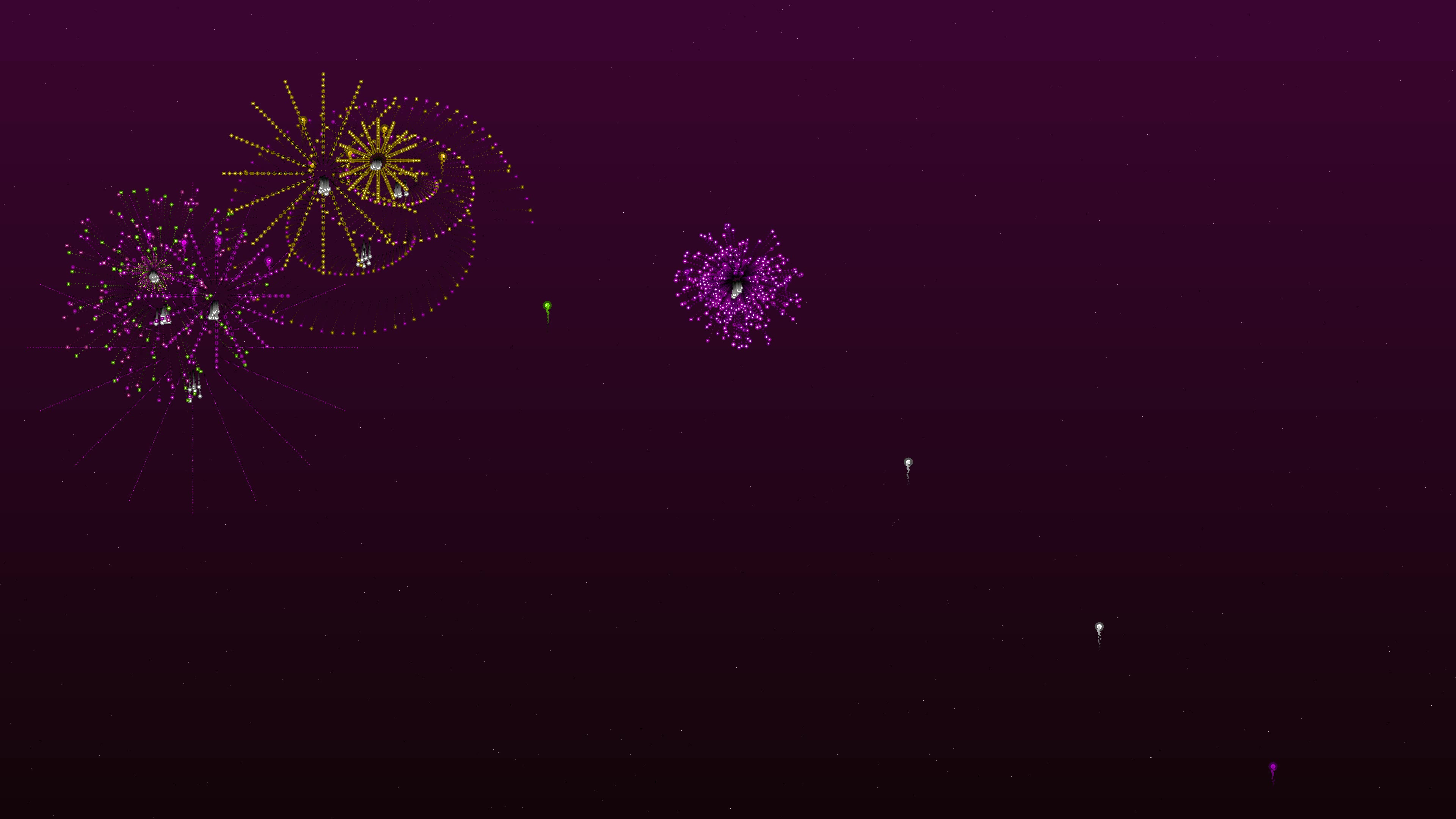 Neon glow effect firework with glitter effect creates visual excitement during nighttime celebrations