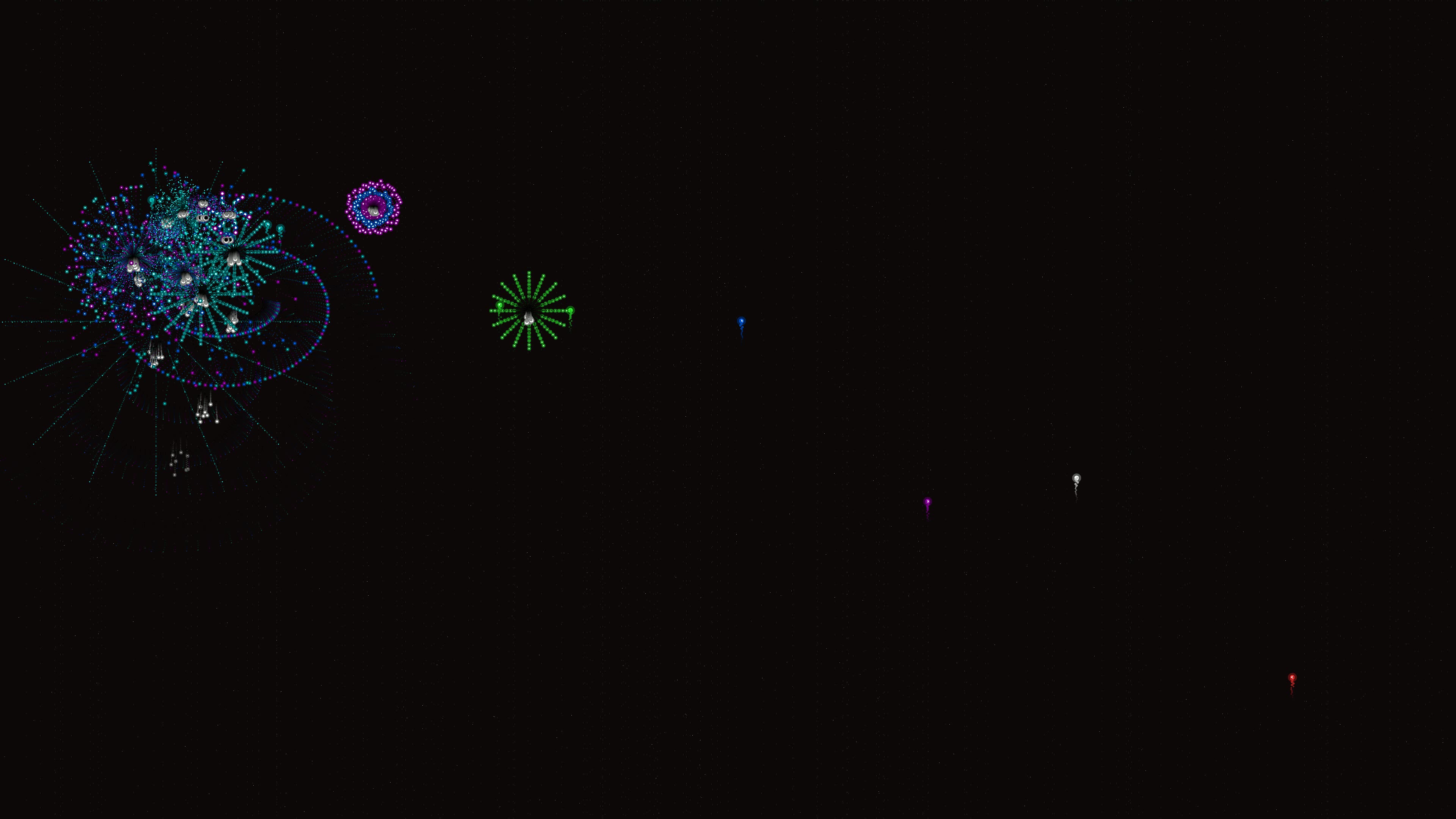 Neon glow firework with glitter effect displayed during night celebration