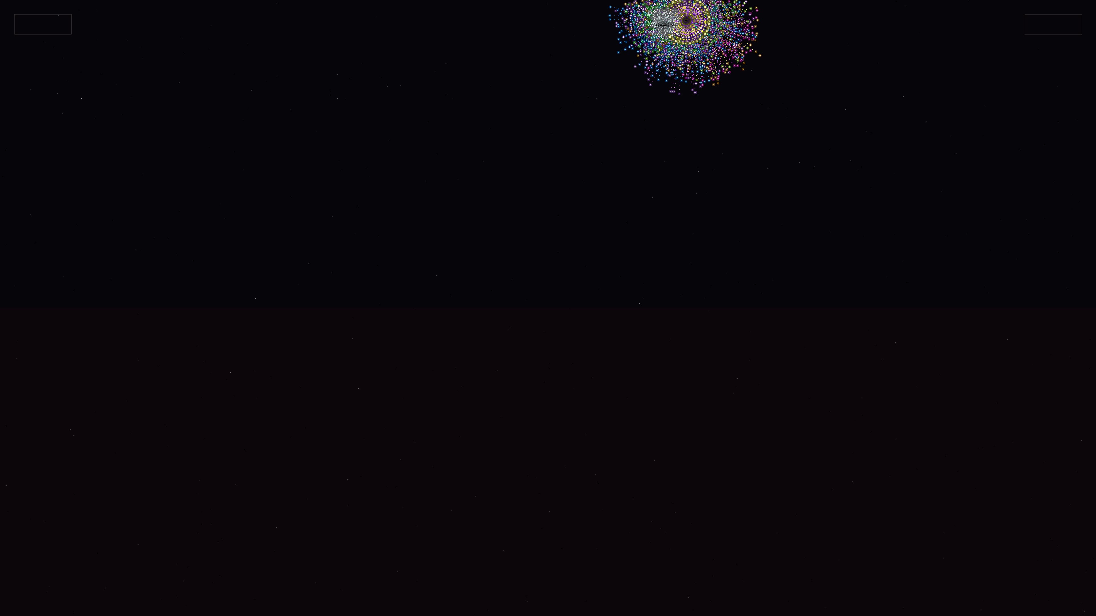 Neon glow fireworks display with glitter effect at night celebrating a special event