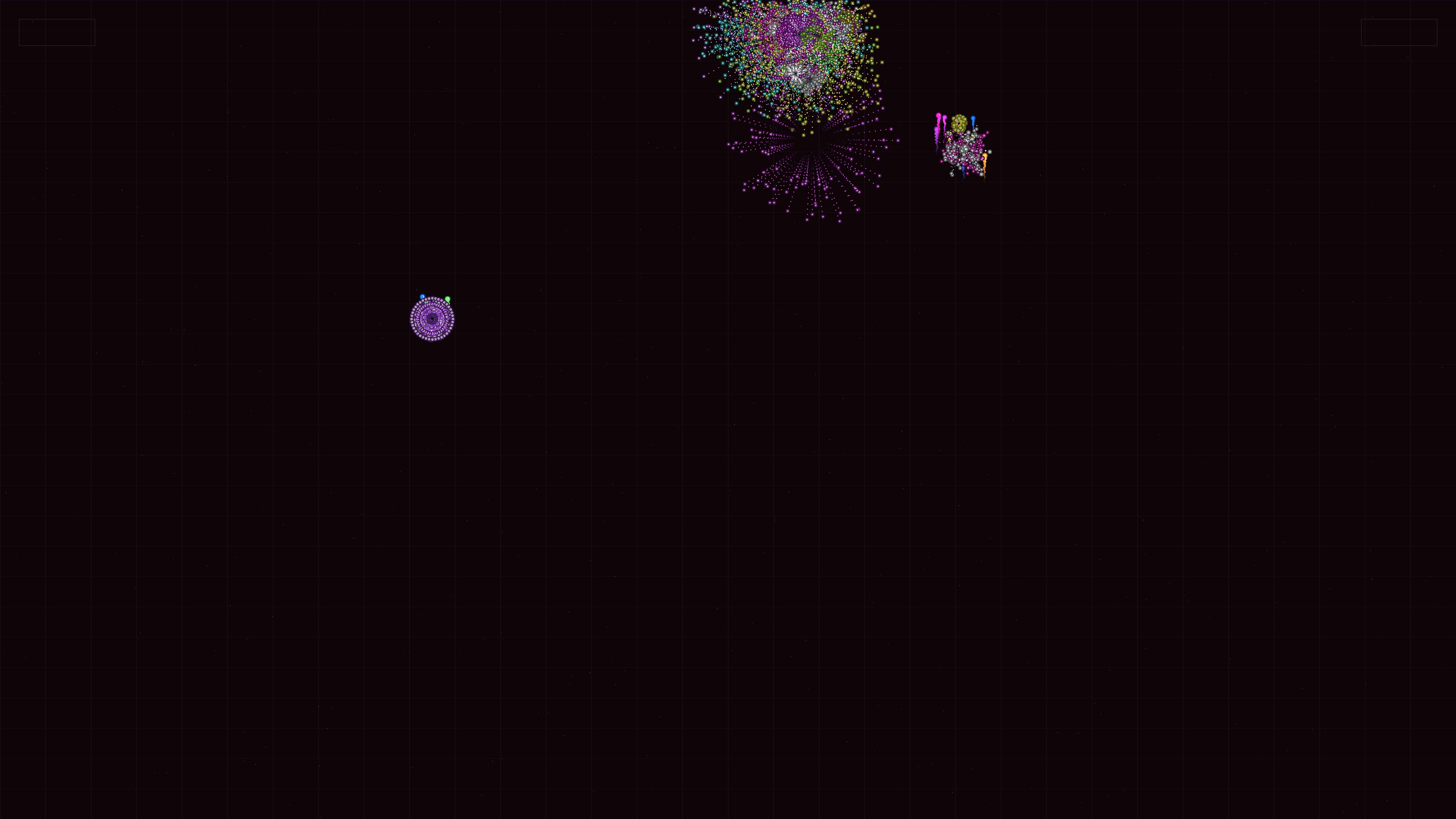 Neon glow effect in firework display with glitter during nighttime celebration event