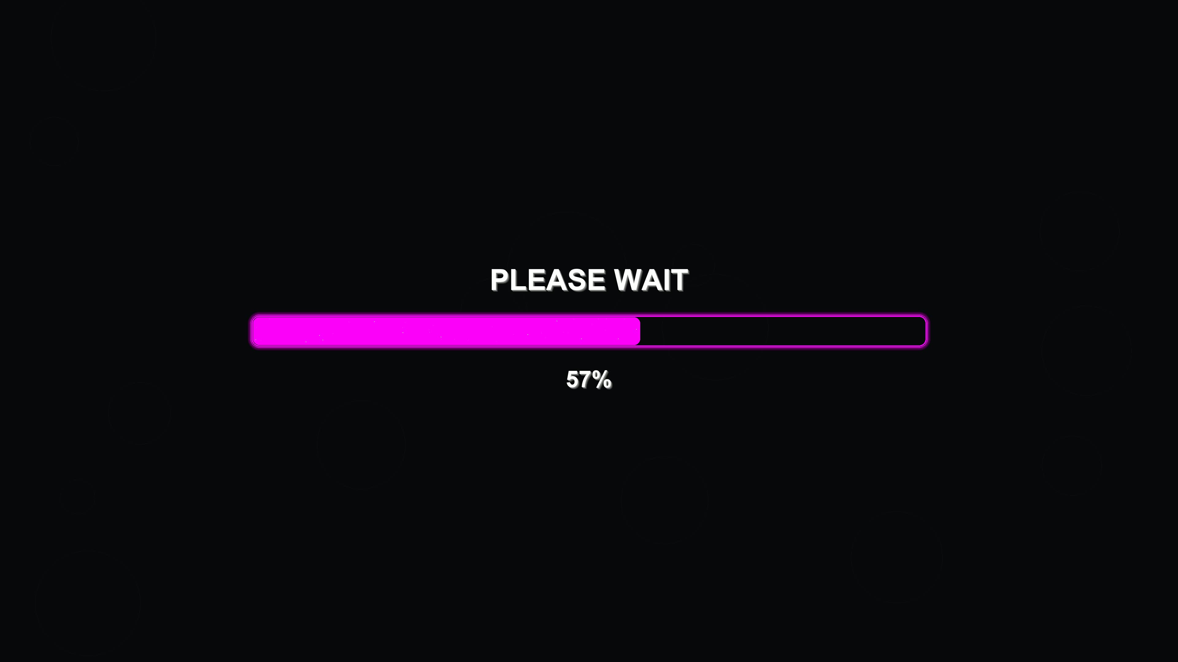 Waiting progress bar animation shown on black background during loading time of application or website display