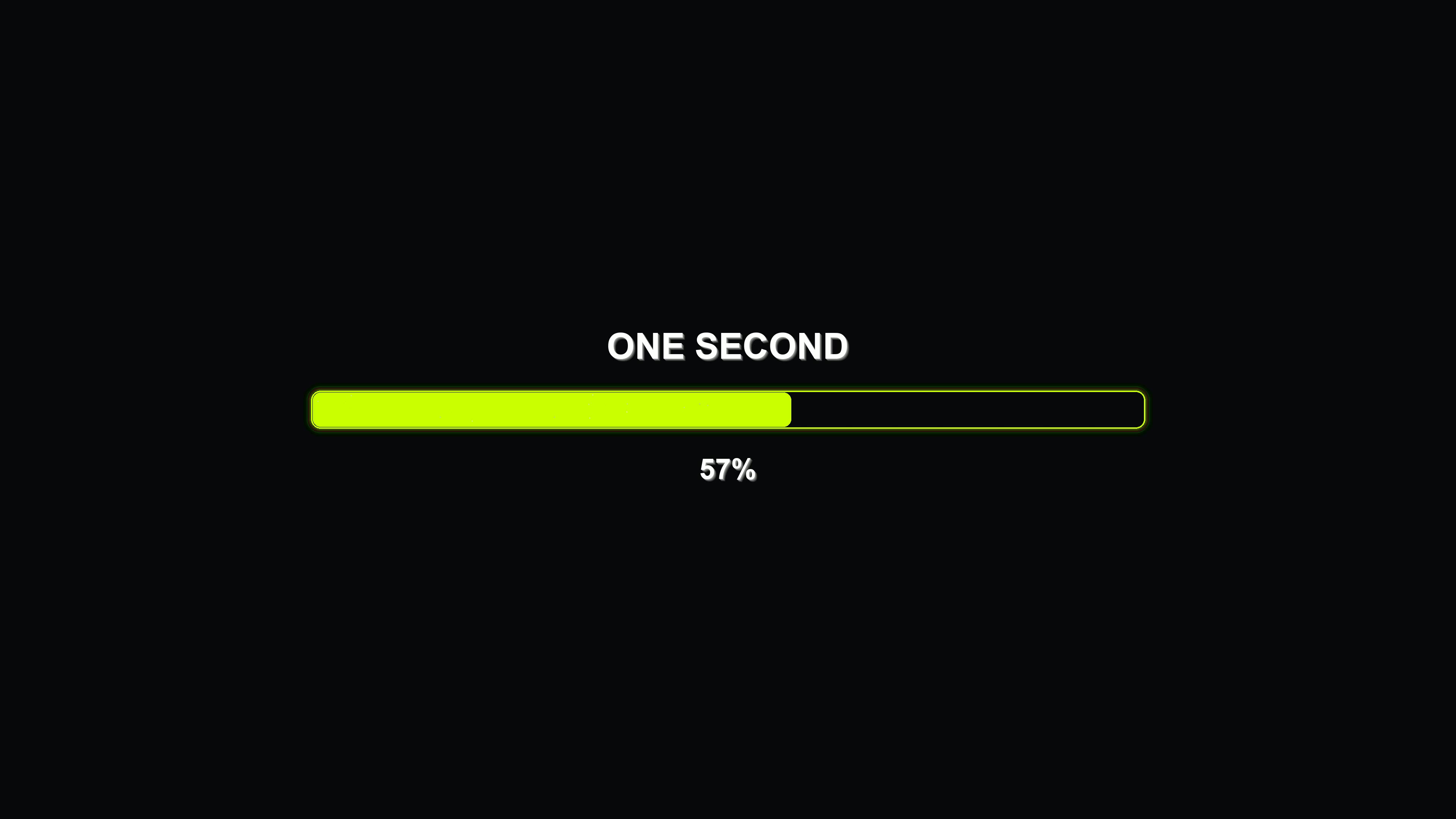 Modern style progress bar animation showing waiting period with clear time indication and completion status of one second