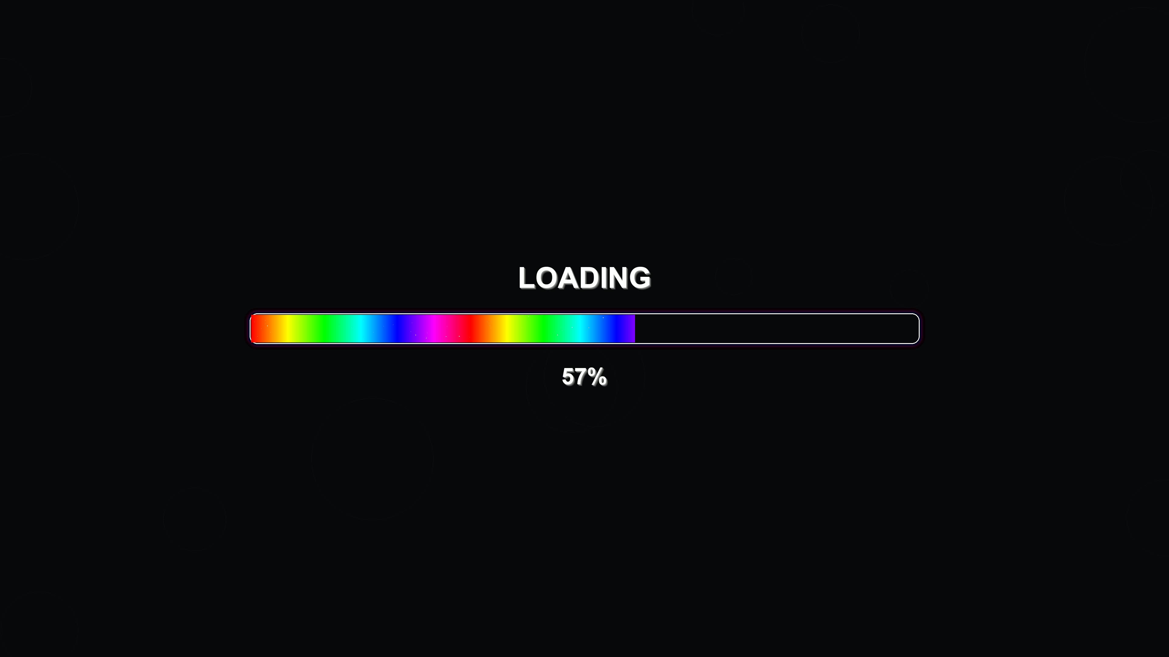 Modern progress bar animation shows loading status with colorful lights and clear text display for waiting periods