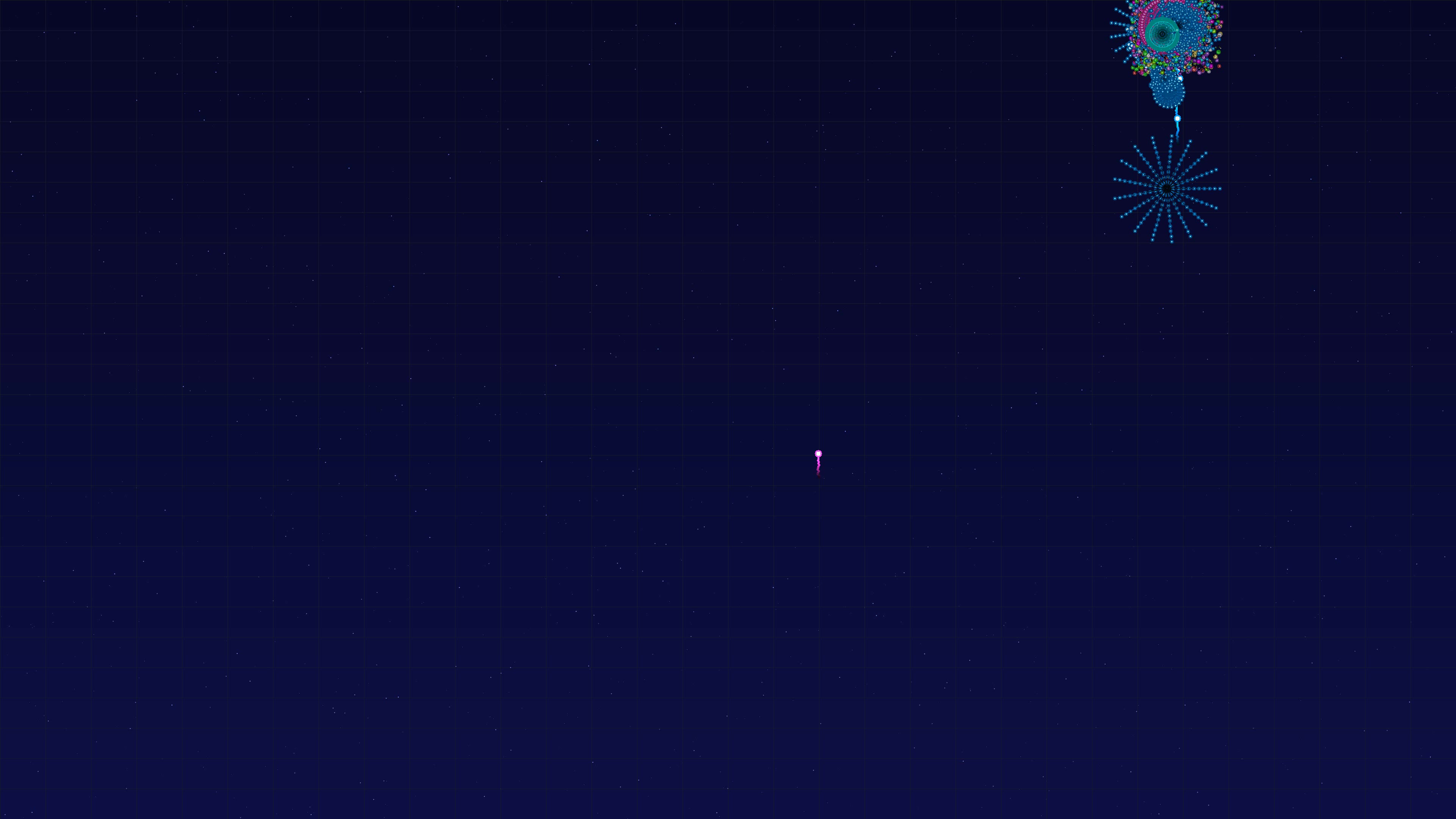 Neon glow firework displays glittering lights in the dark sky during celebration events at night