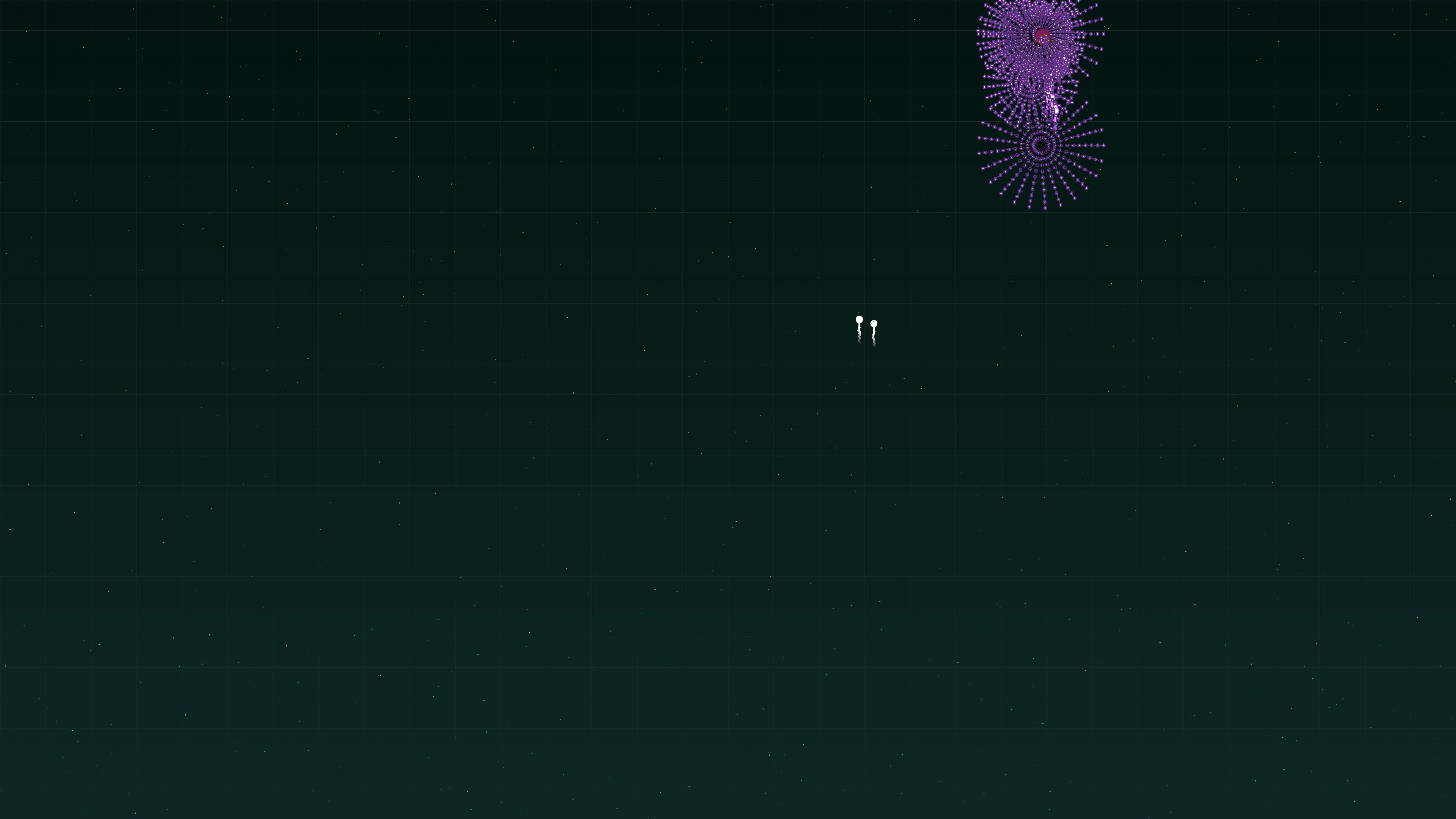 Neon glow effect firework with glitter effect displayed in the night sky during a celebration event