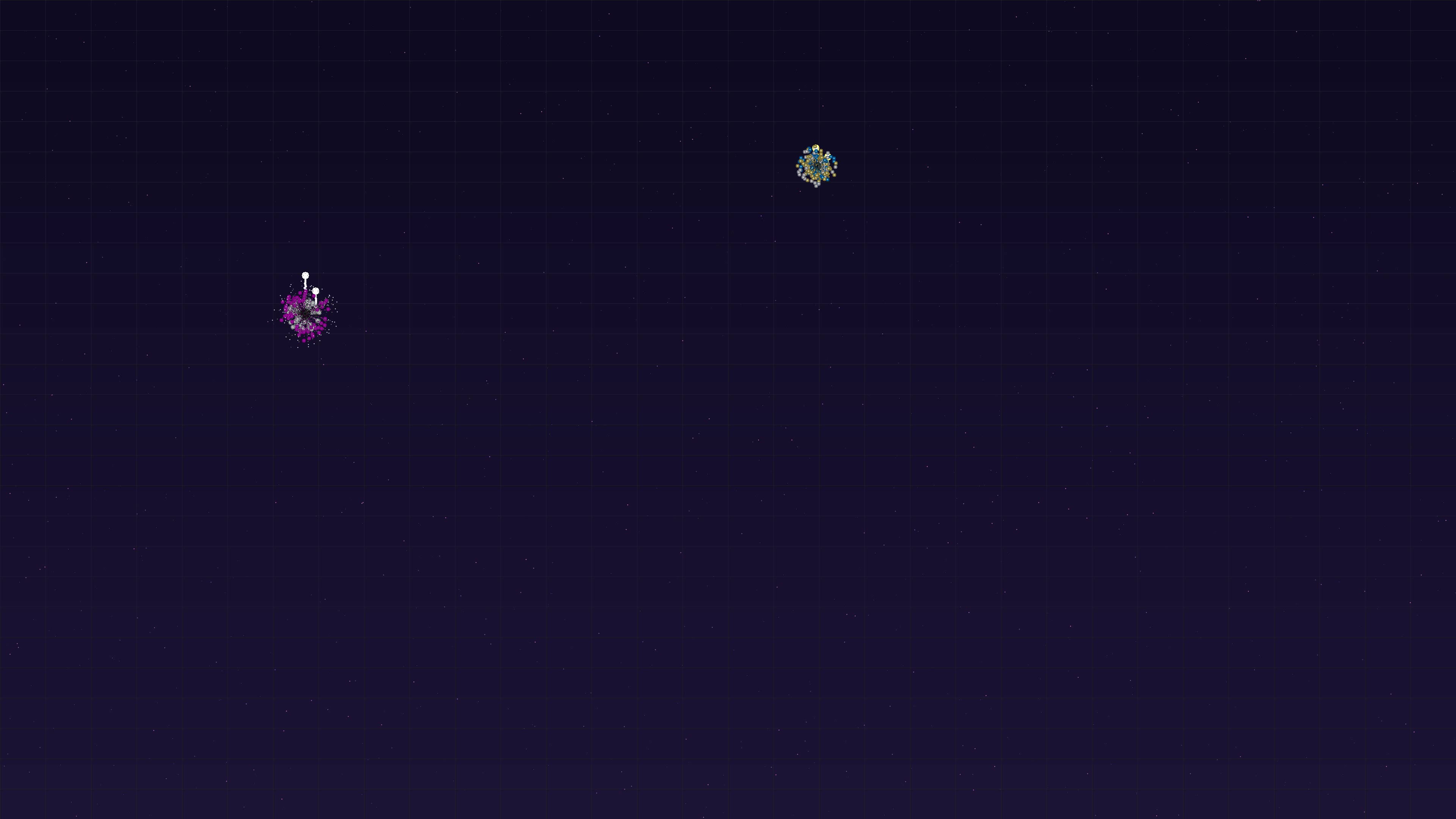 Neon glow firework display with glitter effect shooting into night sky near city