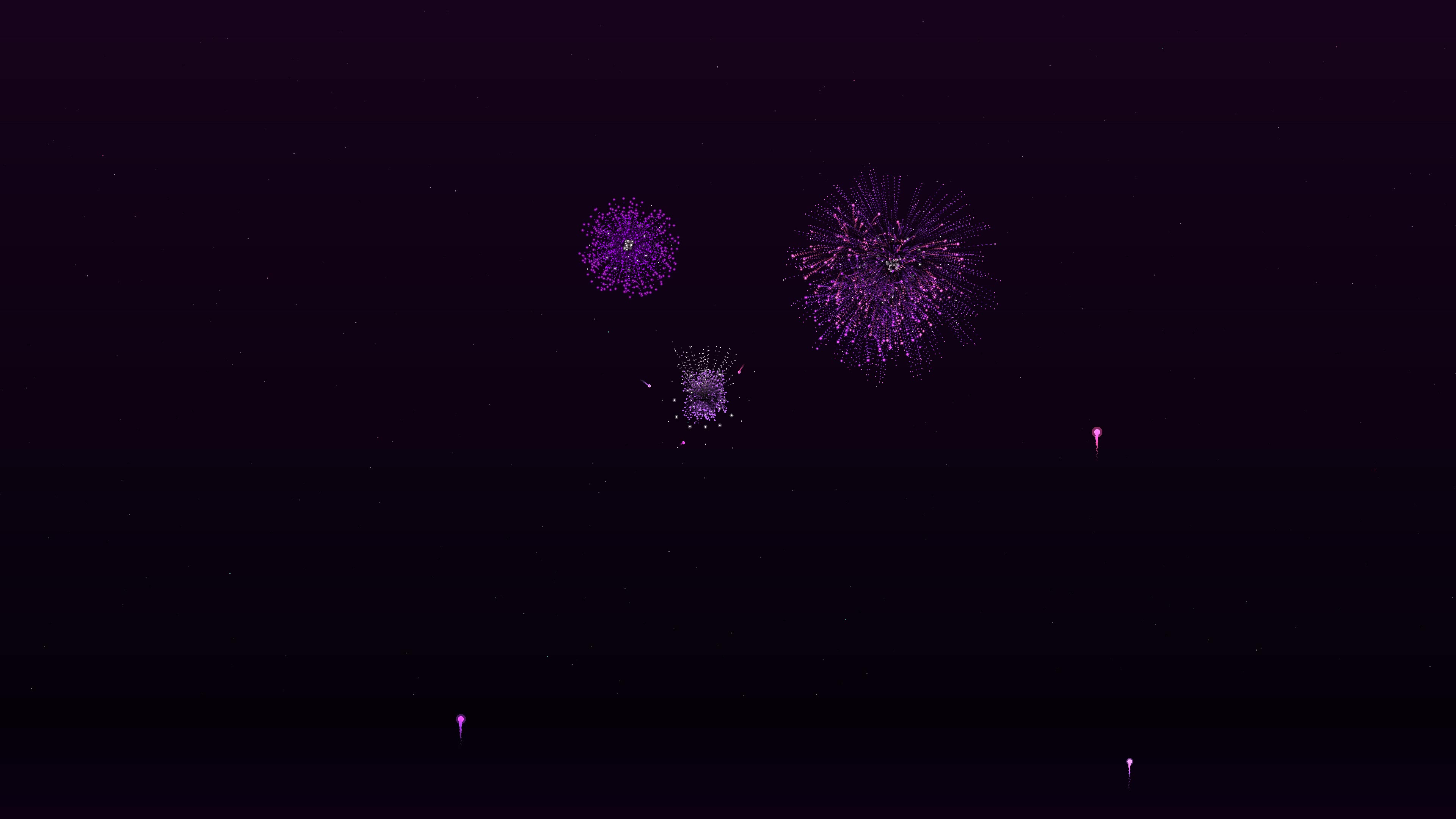 Neon glow effect firework with glitter effect shining in the night sky during a festive celebration