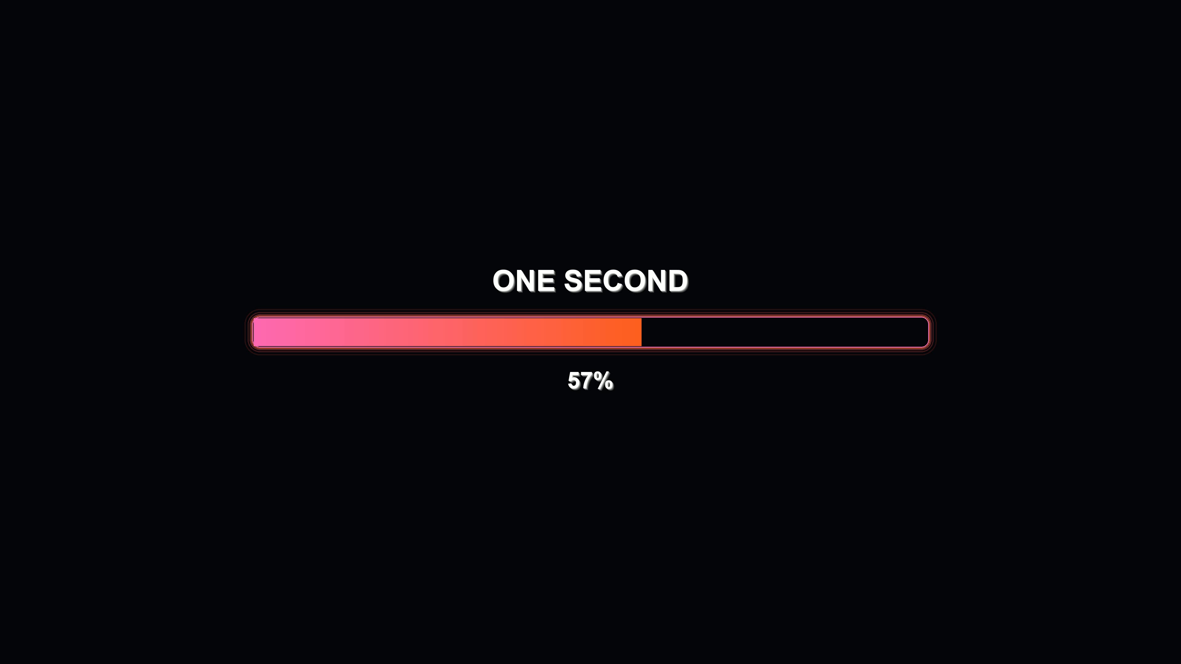 Modern progress bar animation shows progress in bright colors over a one second duration with a smooth transition