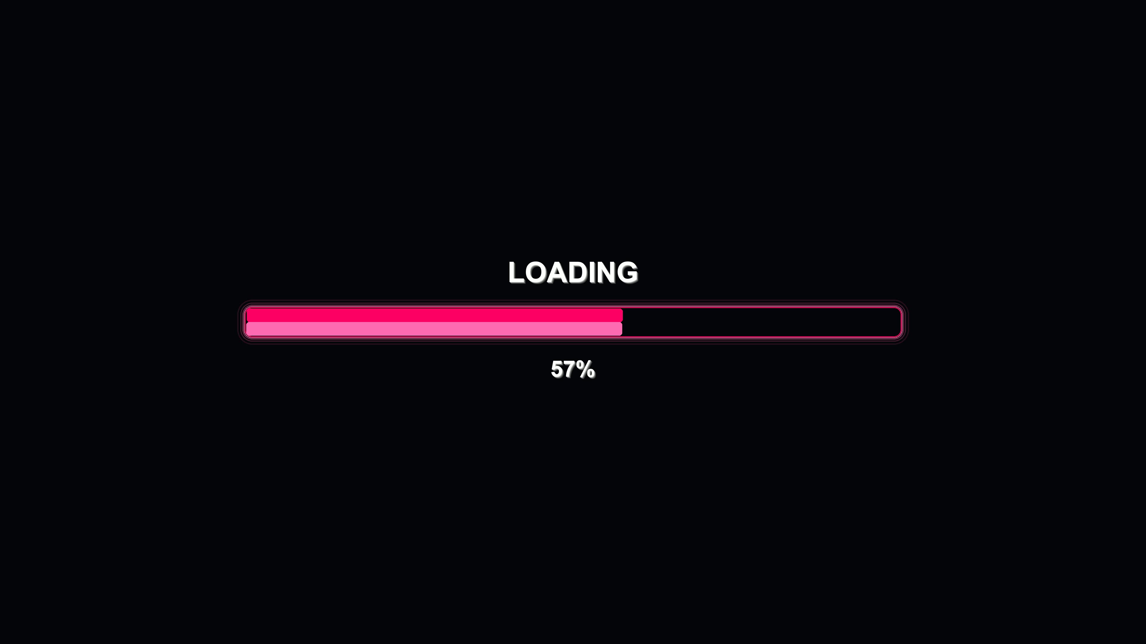 Modern progress bar animation with vibrant colors showing loading status on a plain dark background