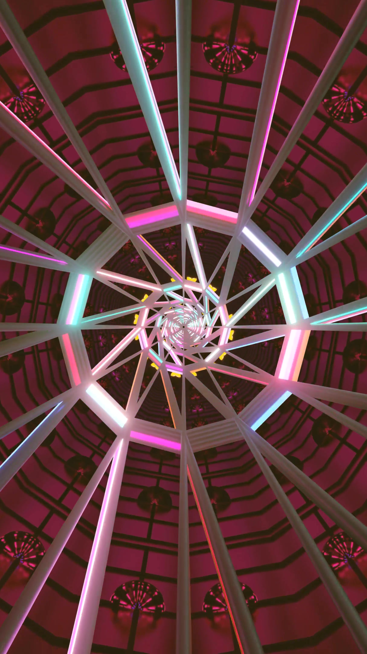Tunnel video loop caf screensaver creates a vibrant and colorful