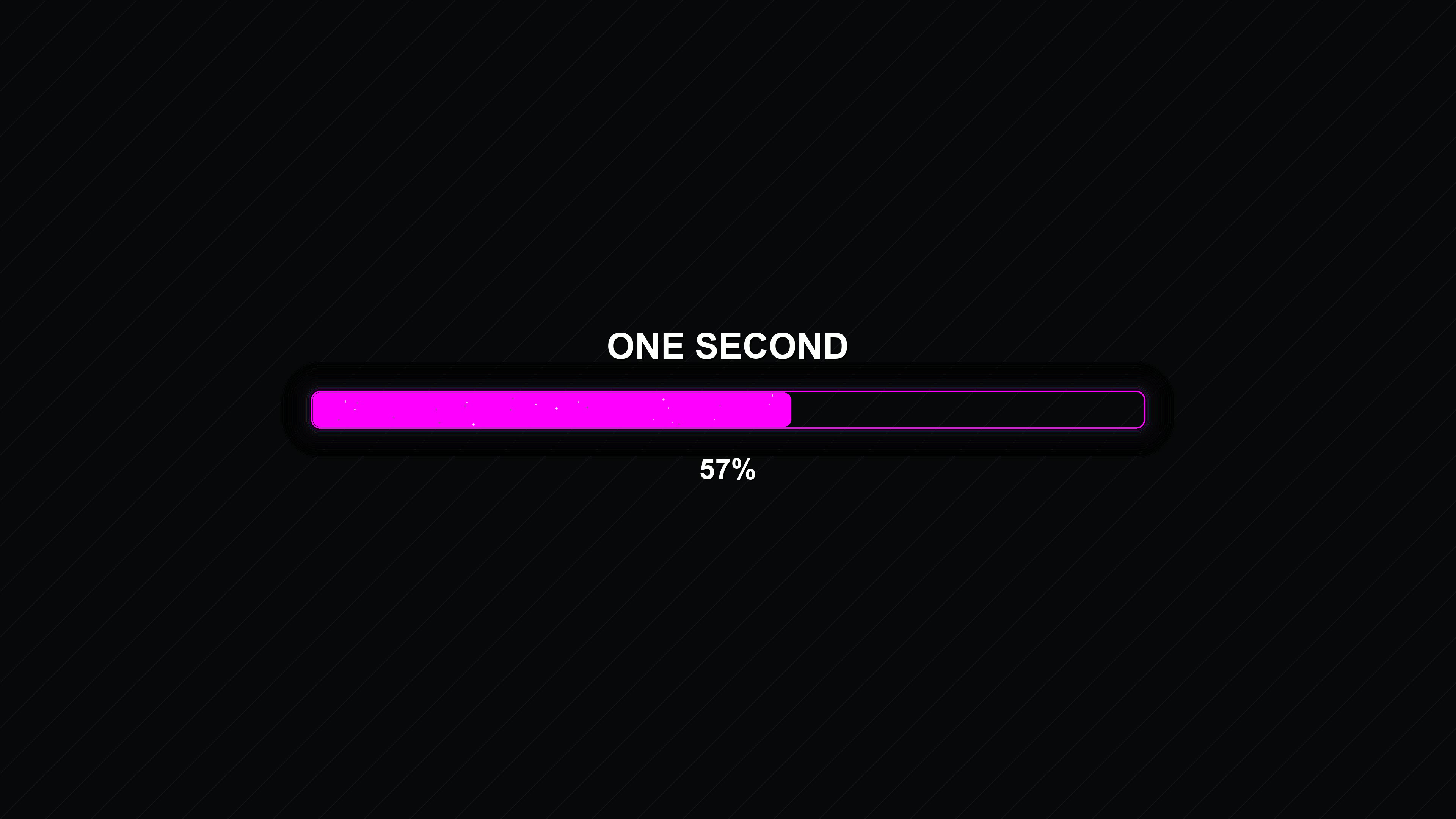 Progress bar animation in modern style displays waiting period with time indicator and completion status