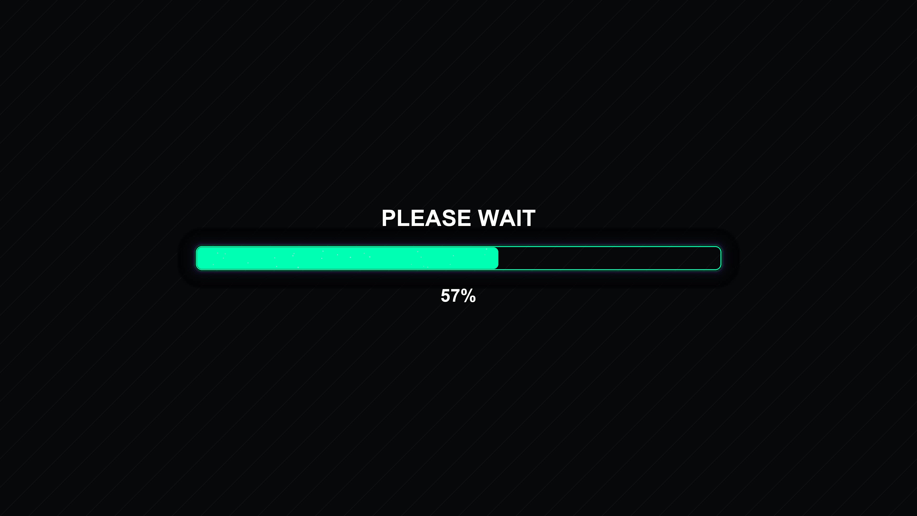 Modern progress bar animation with clear waiting status and completion percentage displayed on a dark background for user interface