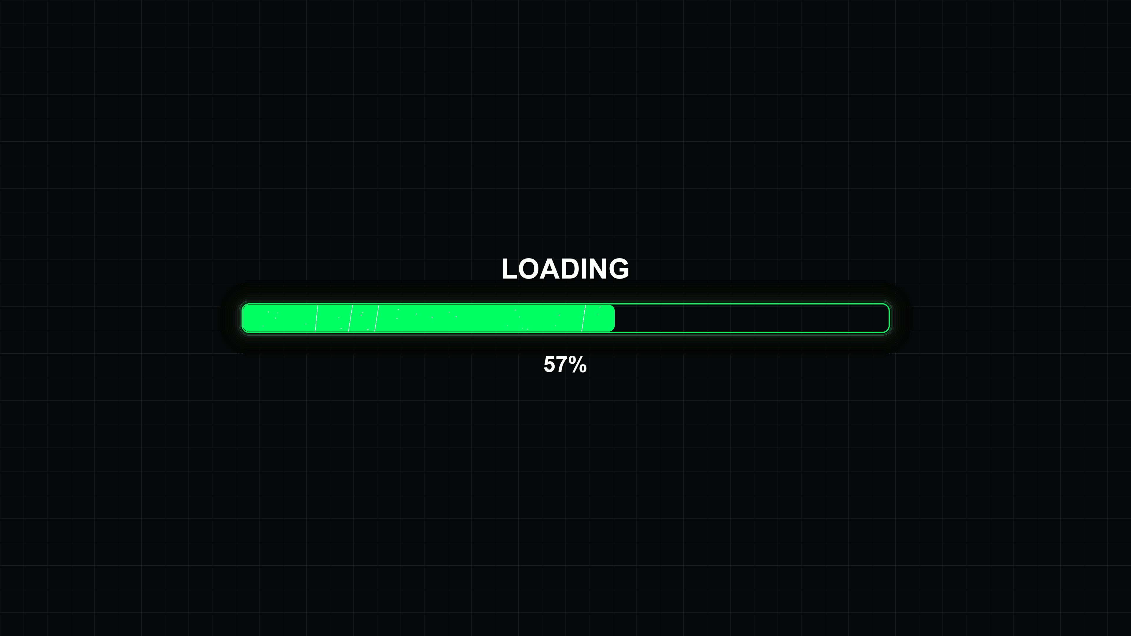 Modern loading animation showing progress of an action and waiting for completion on a black background