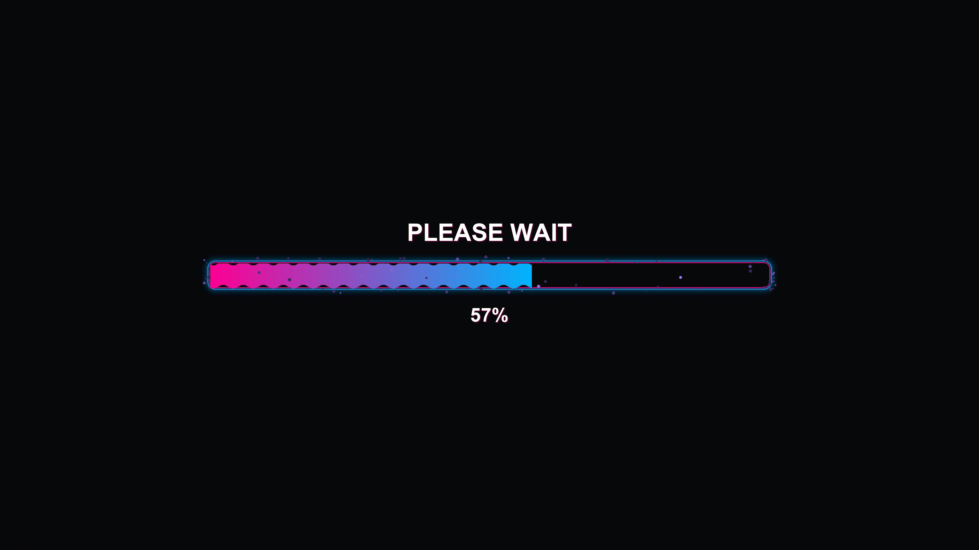 Modern progress bar animation shows waiting period with a clear display of progress in a simple style on a dark background