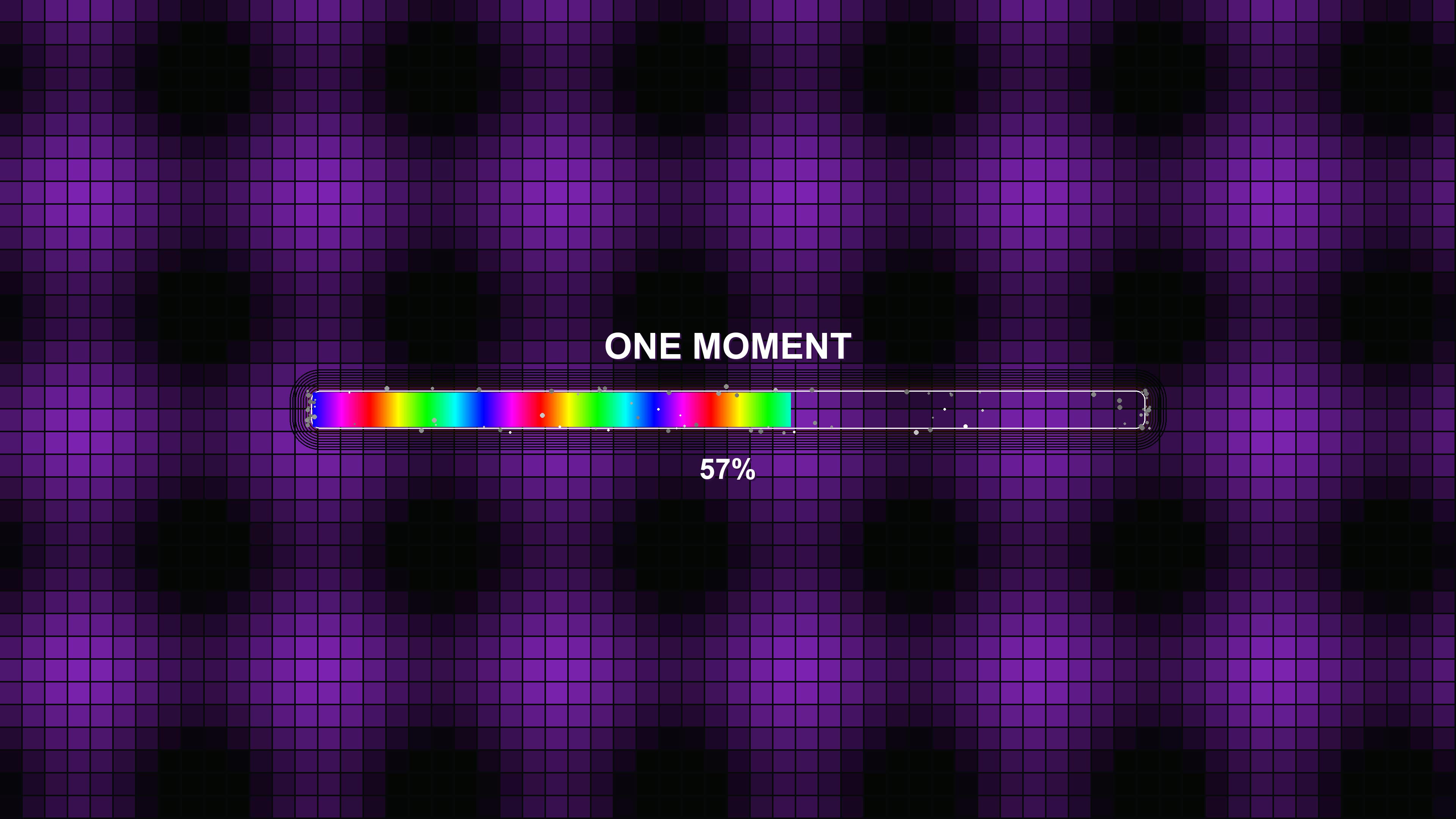 Modern waiting animation with colored progress bar on purple background for user experiences and loading time management