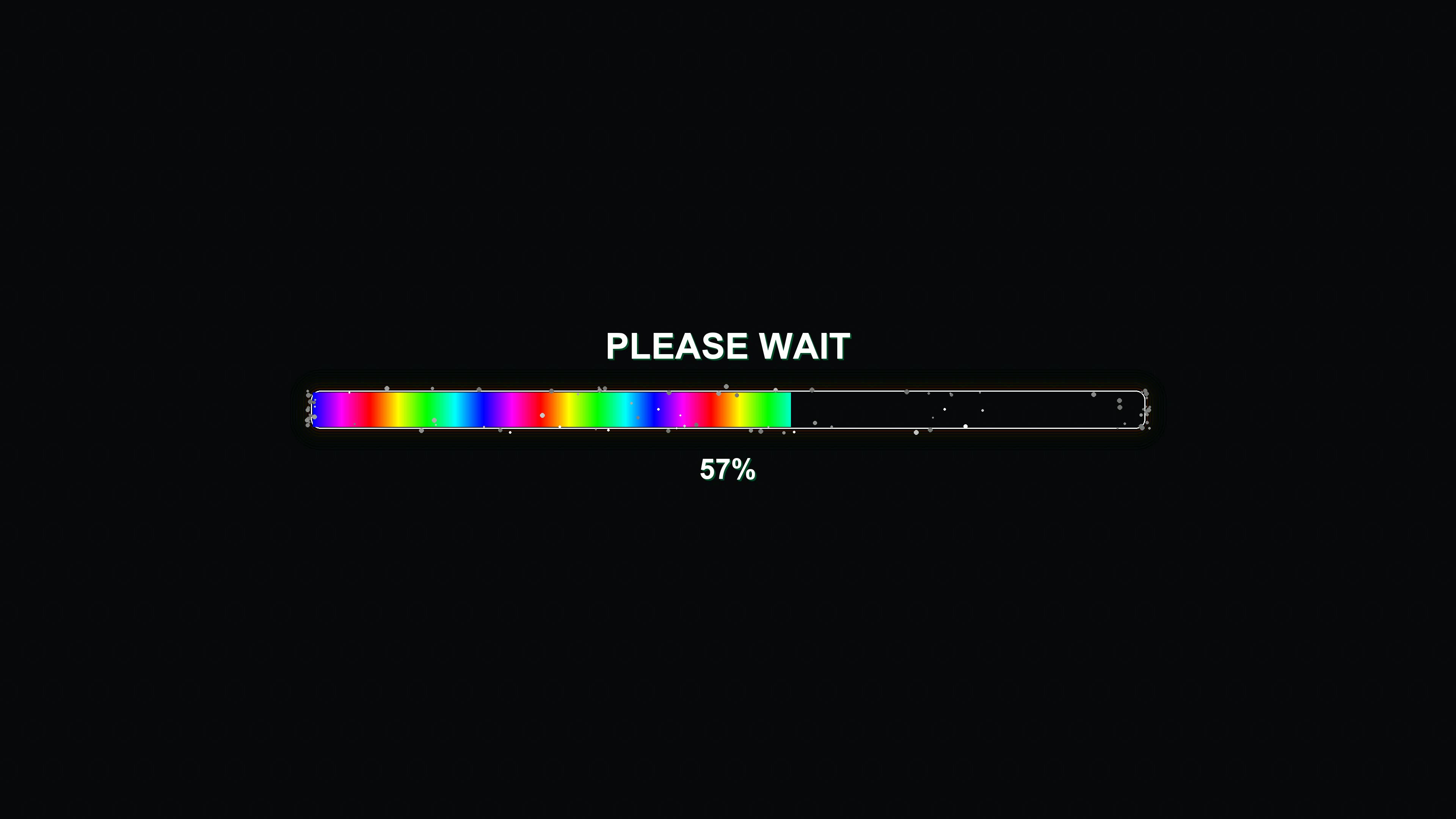 Progress bar animation that shows time passing during a waiting period in a modern design with colorful display on a dark background