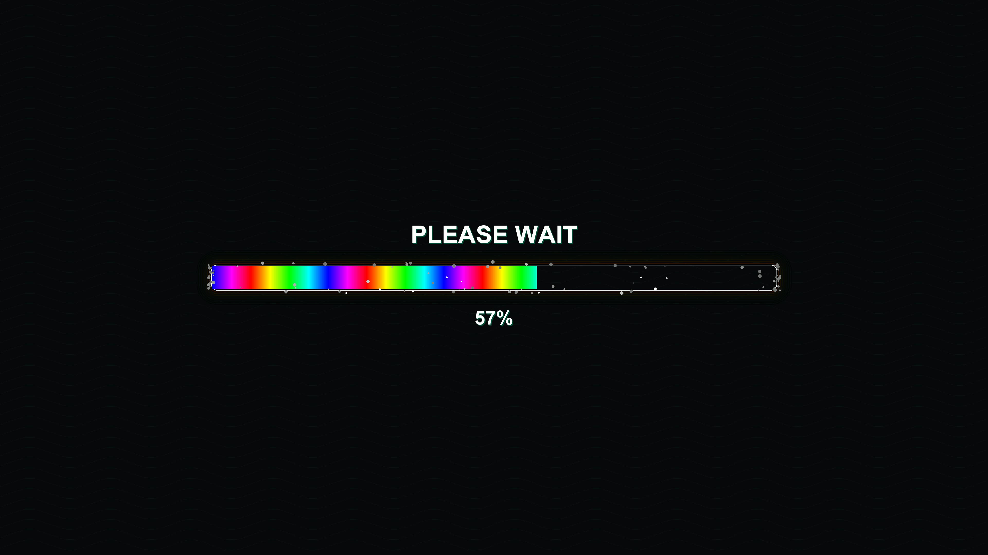 Modern style progress bar animation displaying colorful loading sequence with a message indicating waiting period completion