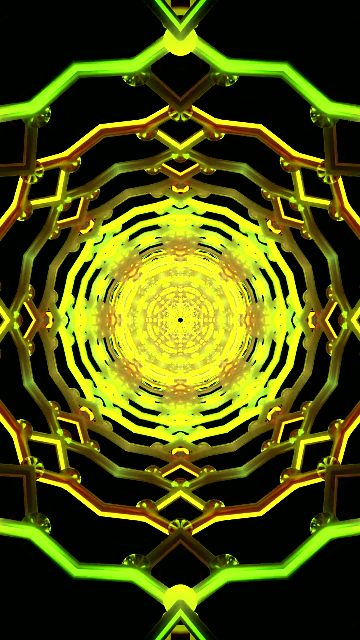 Seamless tunnel video vj loop screensaver with vibrant colors and dynamic shapes for engaging visual experience
