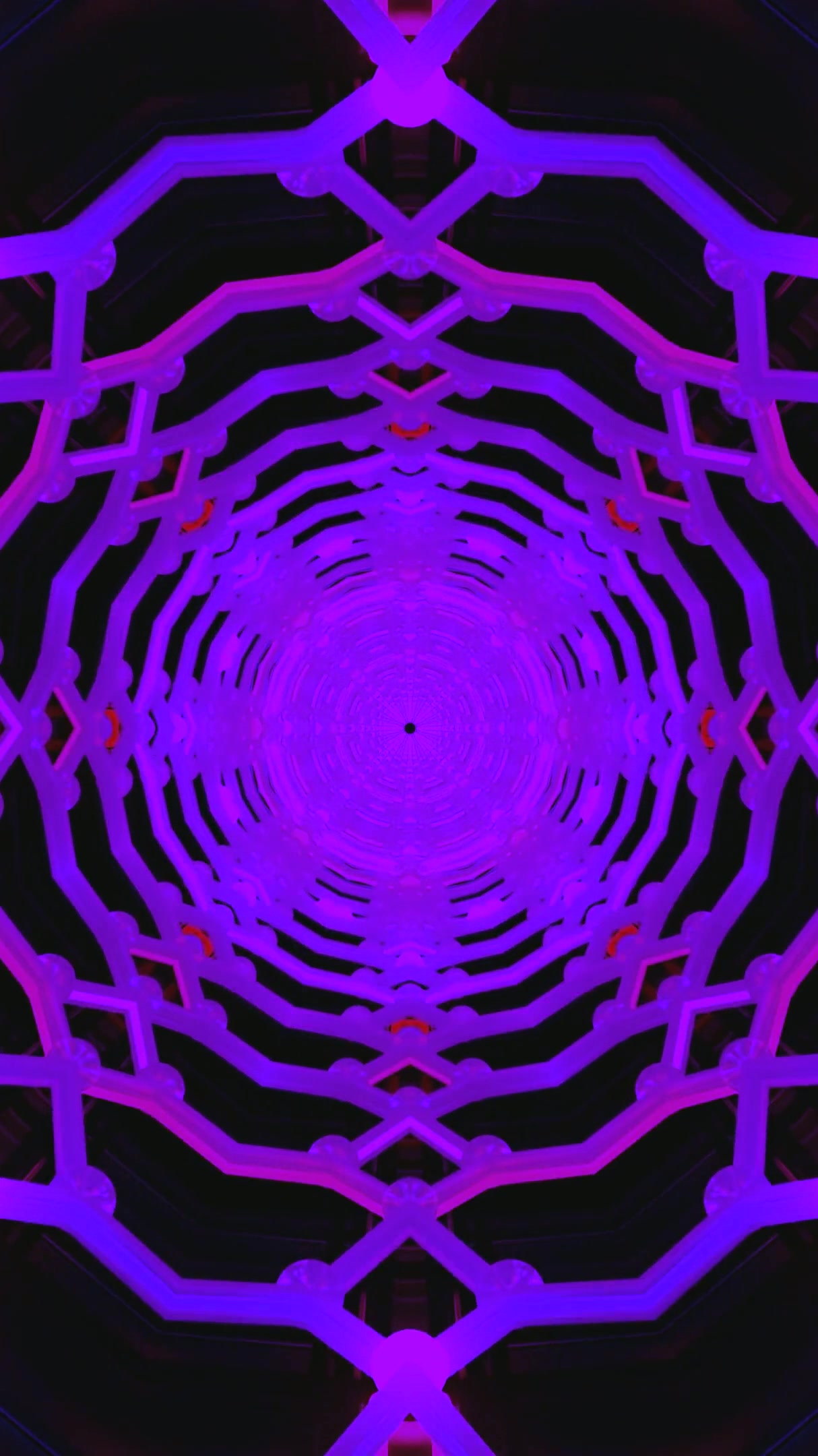 Vibrant tunnel video loop with dazzling colors and intricate patterns demonstrating seamless motion and visual depth