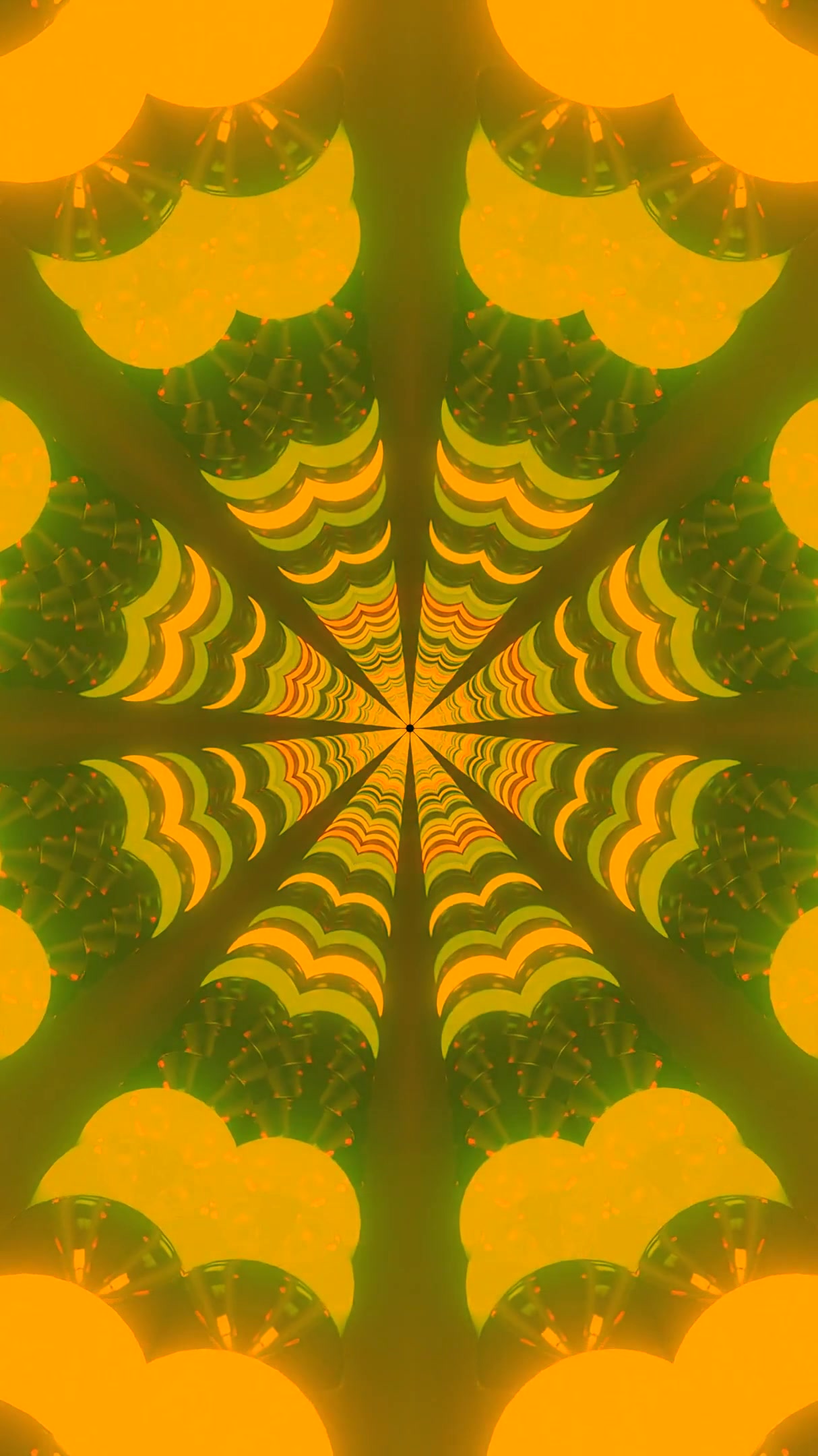 Dynamic tunnel video loop showcasing vibrant orange patterns and