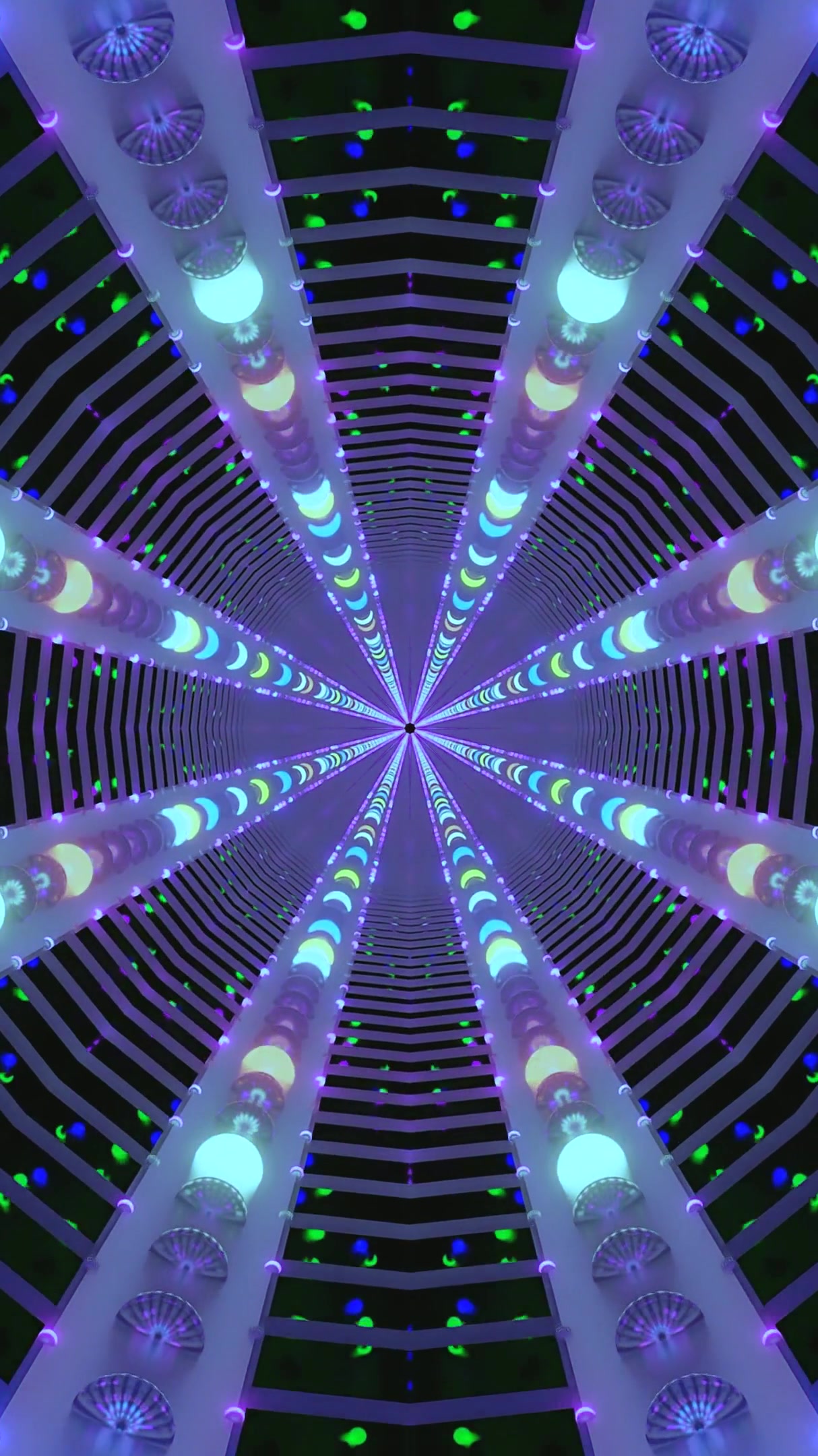 Colorful tunnel video loop creating a mesmerizing visual experien