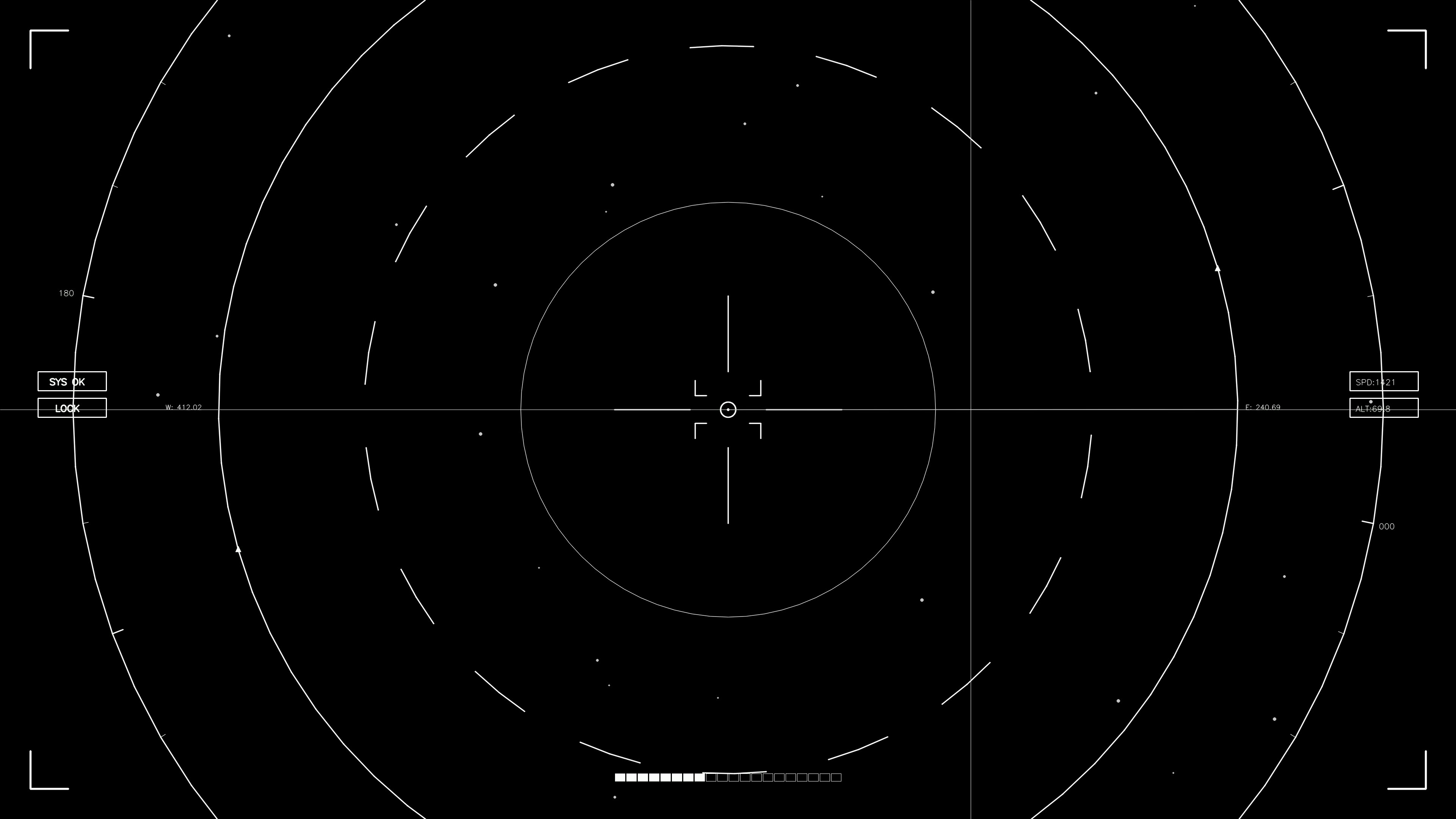 Hud elements animation for web designers and sci-fi video cutters with circles and targeting display