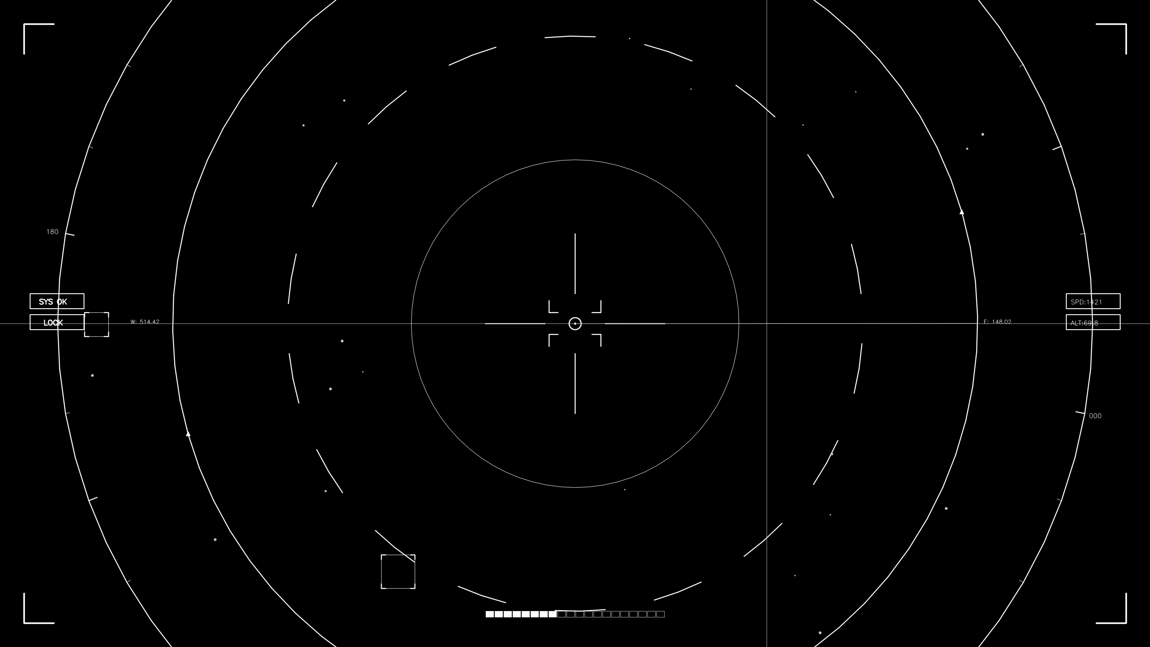 Hud elements animation for web designers and sci-fi video editors showcasing circular target design and detailed markers