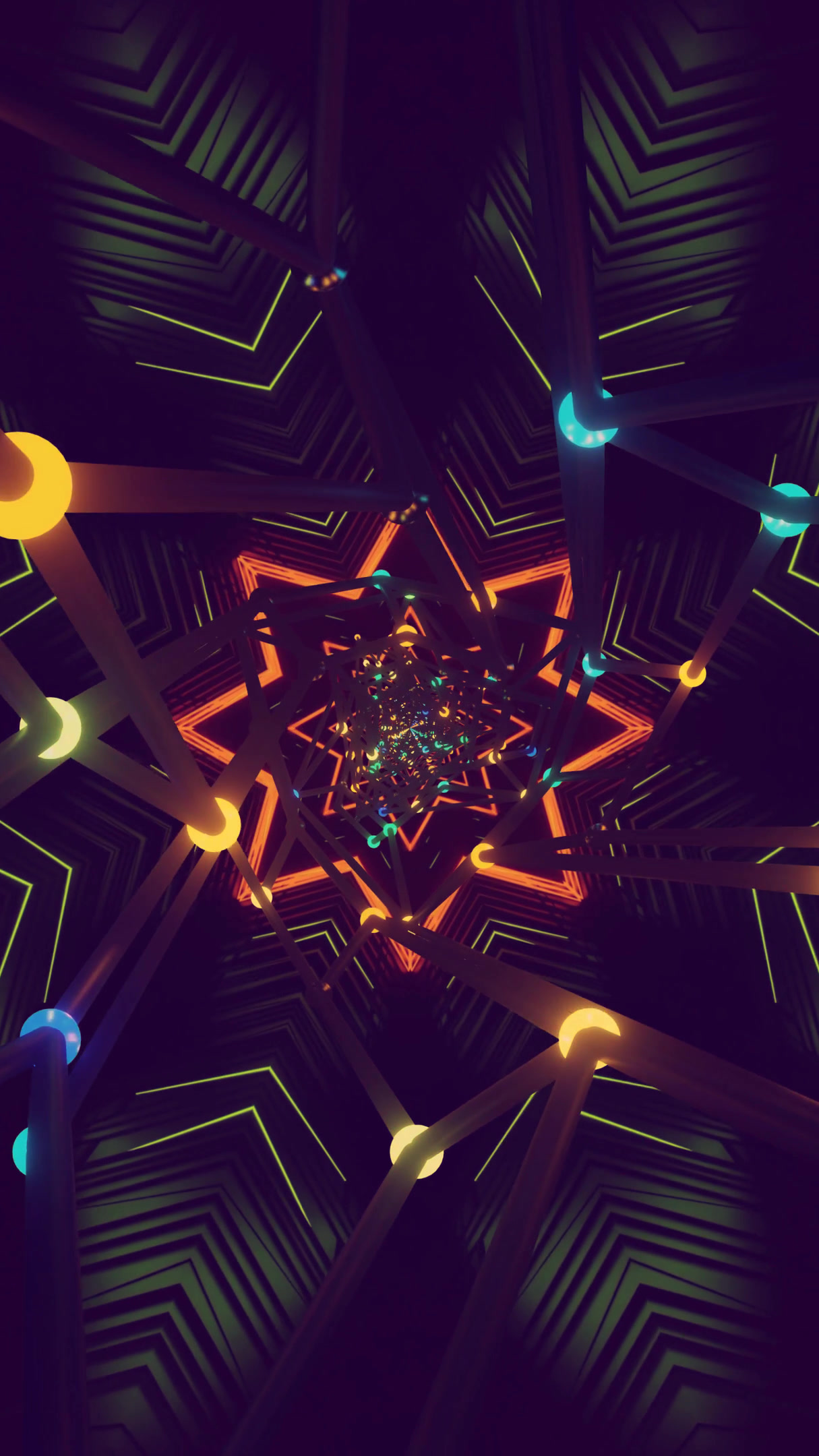 Experience a vibrant tunnel video loop with dynamic patterns and colors, designed to captivate and engage viewers constantly