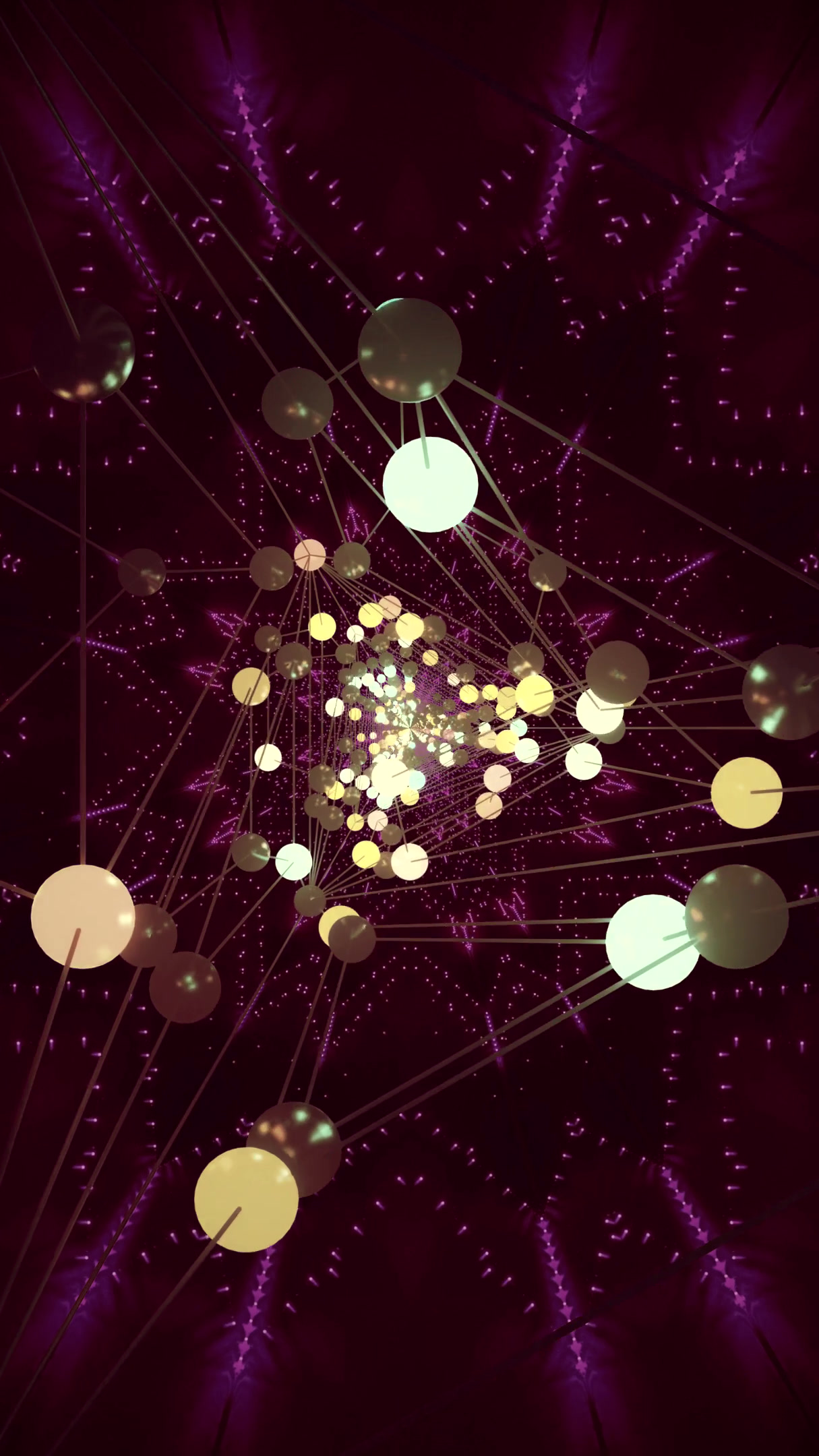 Colorful tunnel video loop screensaver with seamless motion and v