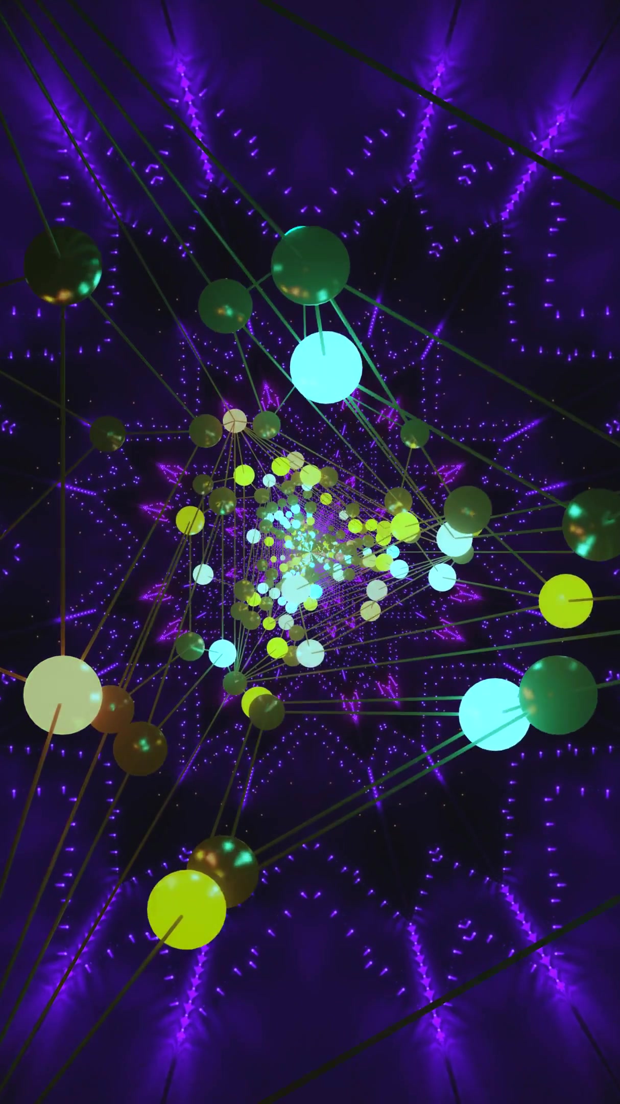 Tunnel video loop with vibrant colors and dynamic lights creating a seamless visual experience