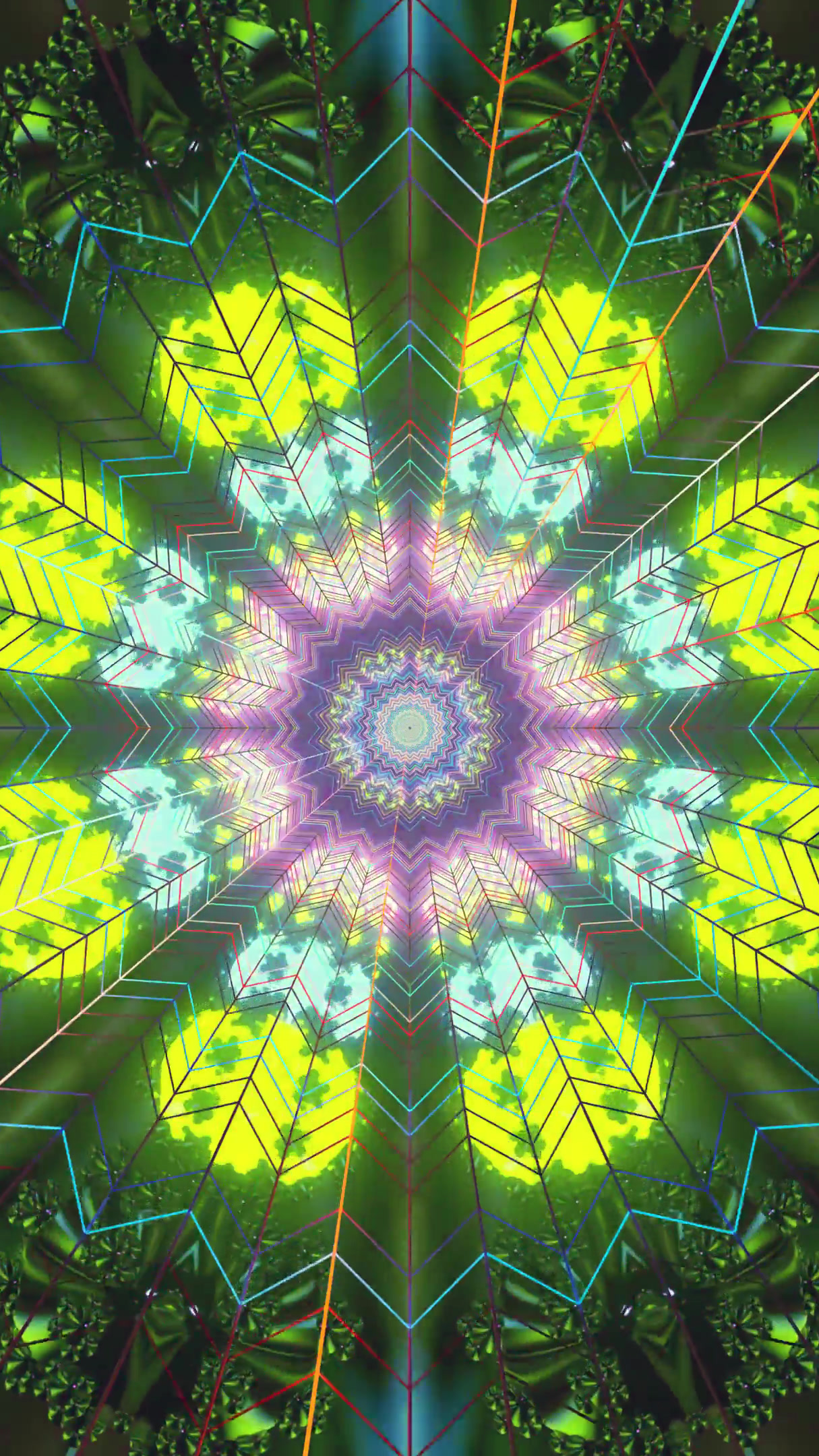 Tunnel video loop creates dynamic visual experience with vibrant