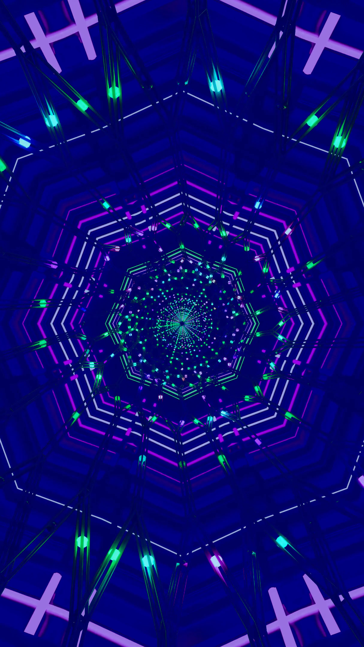 Mesmerizing tunnel video with vibrant lights and seamless looping