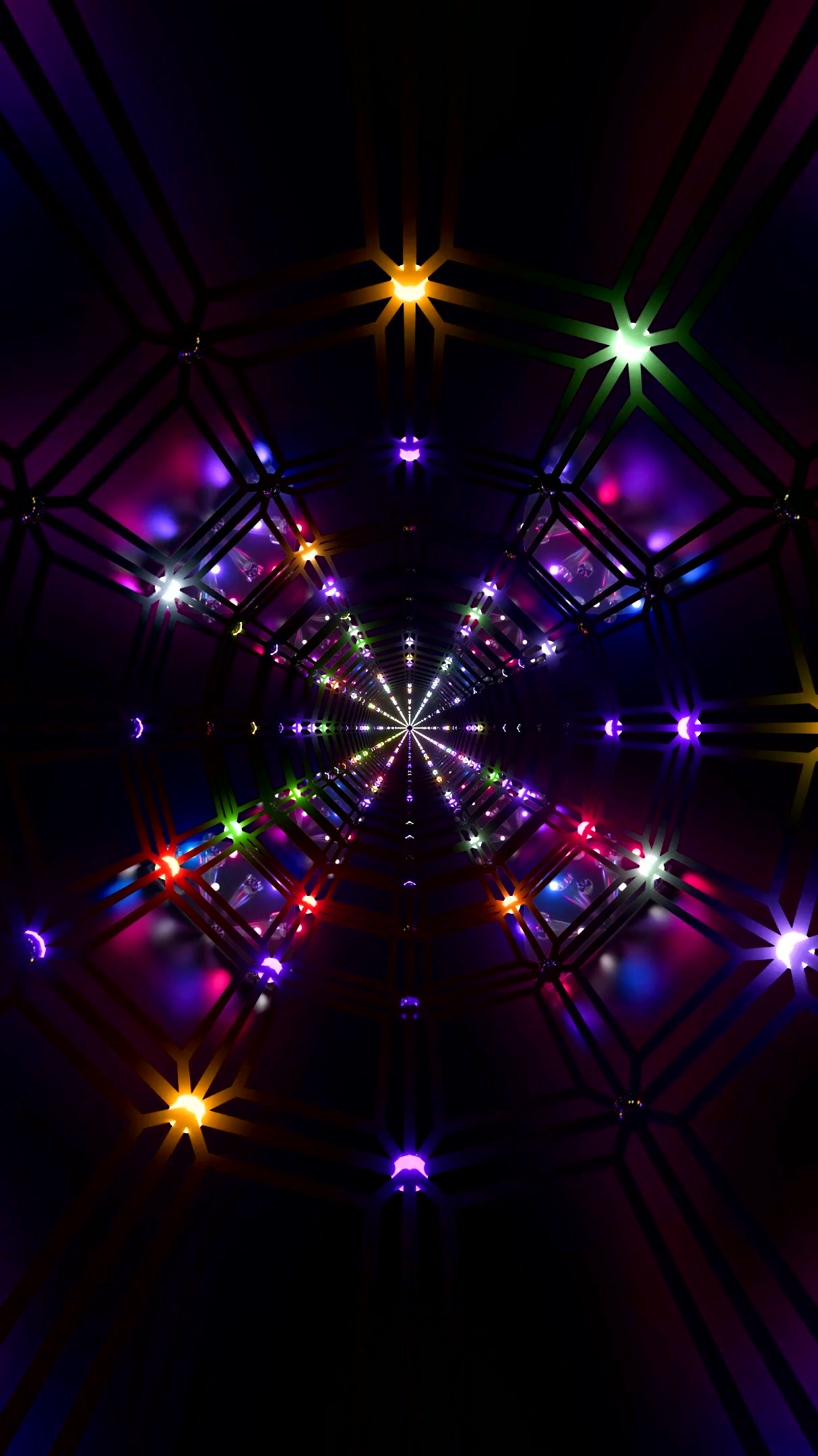 Colorful tunnel video loop for immersive screensaver experience with seamless animation and vibrant light display