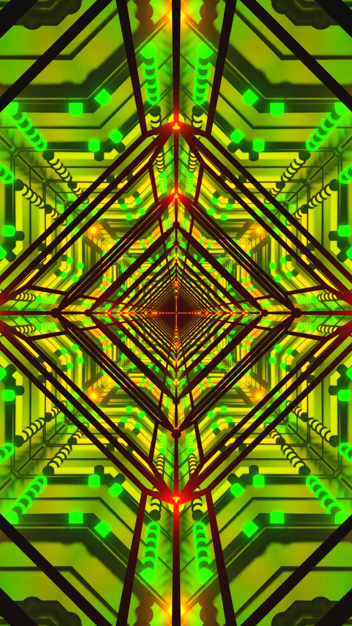 Mesmerizing tunnel video loop featuring vibrant colors and geomet