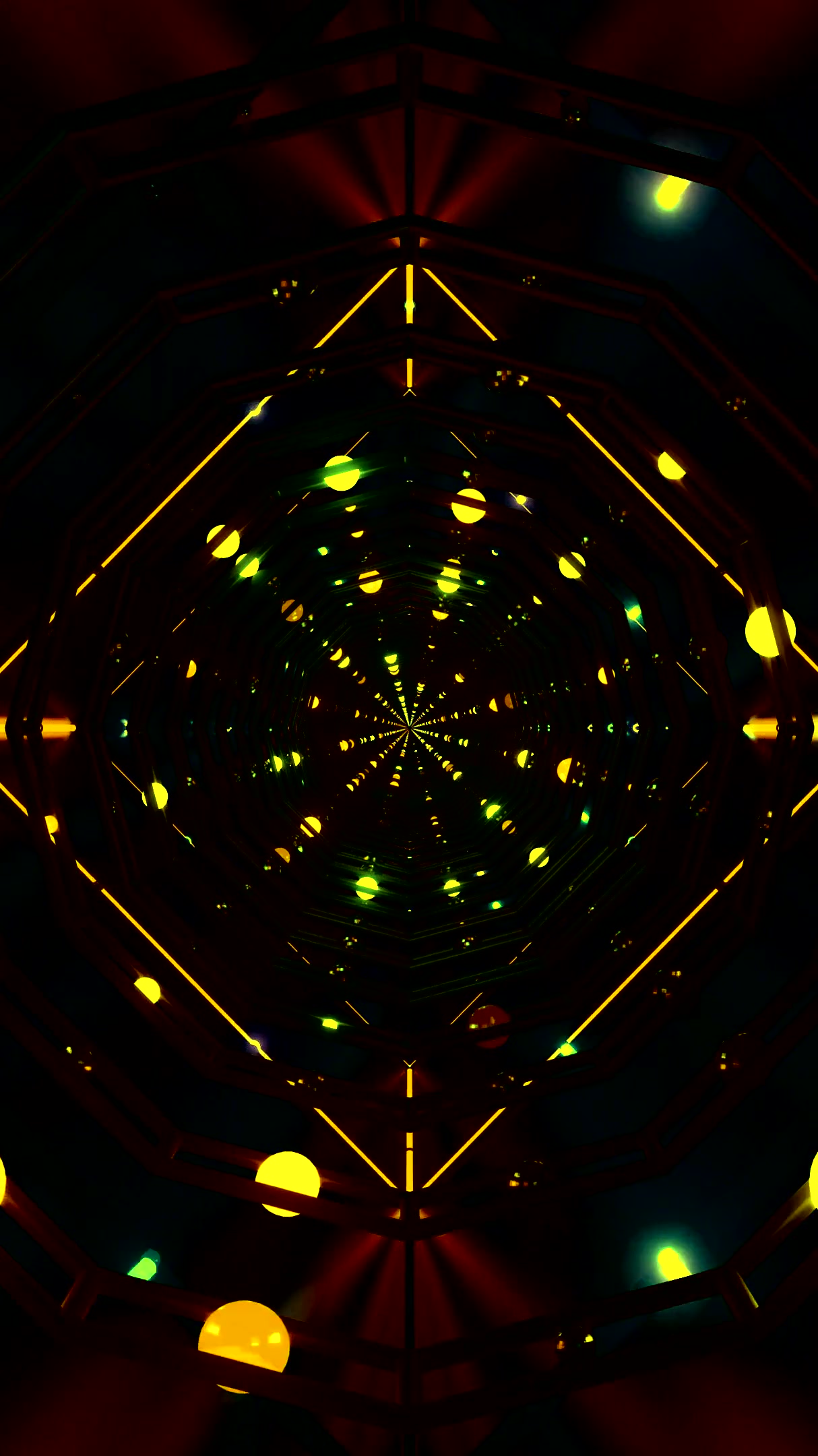 Endless tunnel video loop with glowing lights for visual relaxation and entertainment