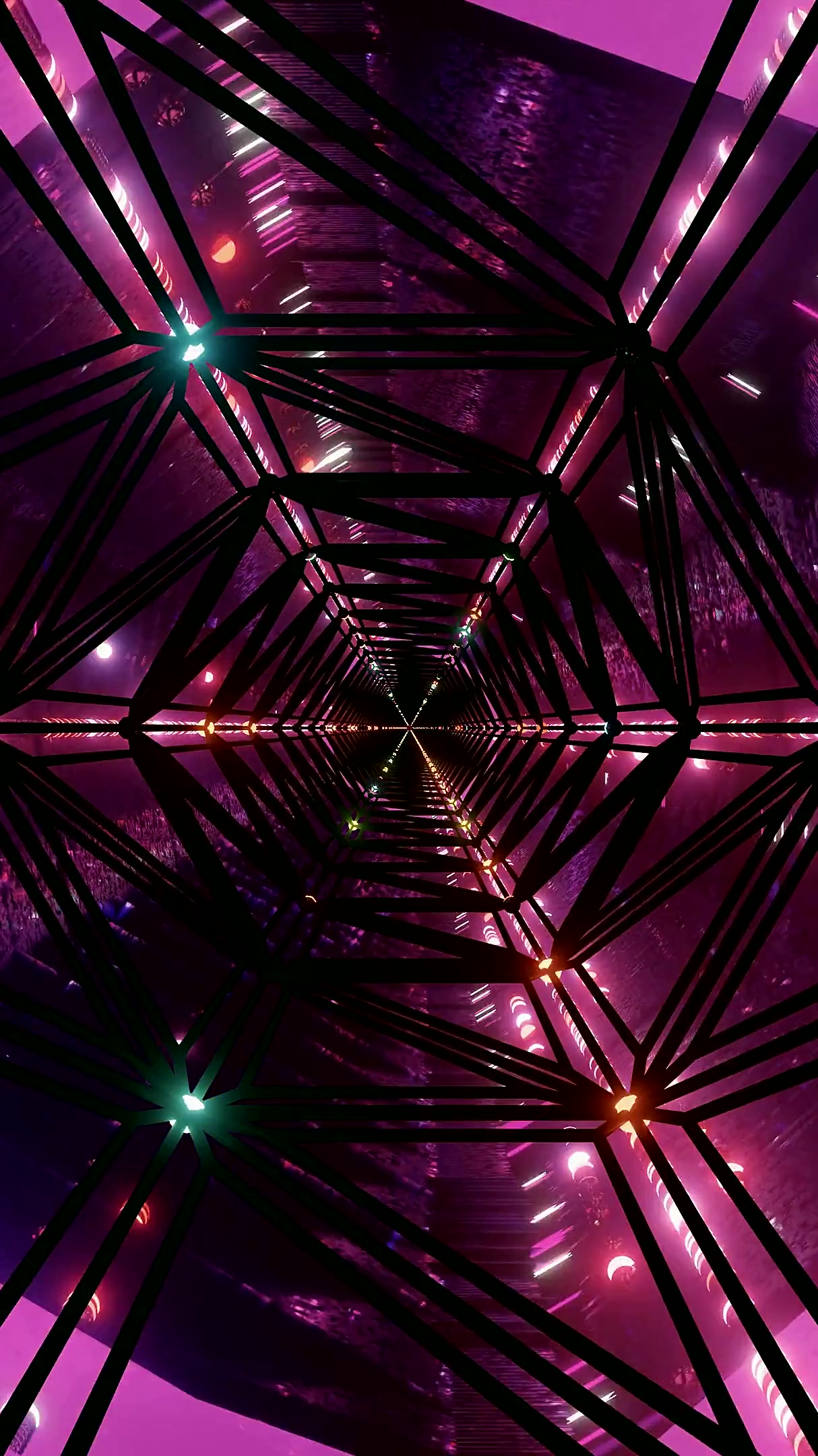 Colorful tunnel video loop creates a captivating visual experienc